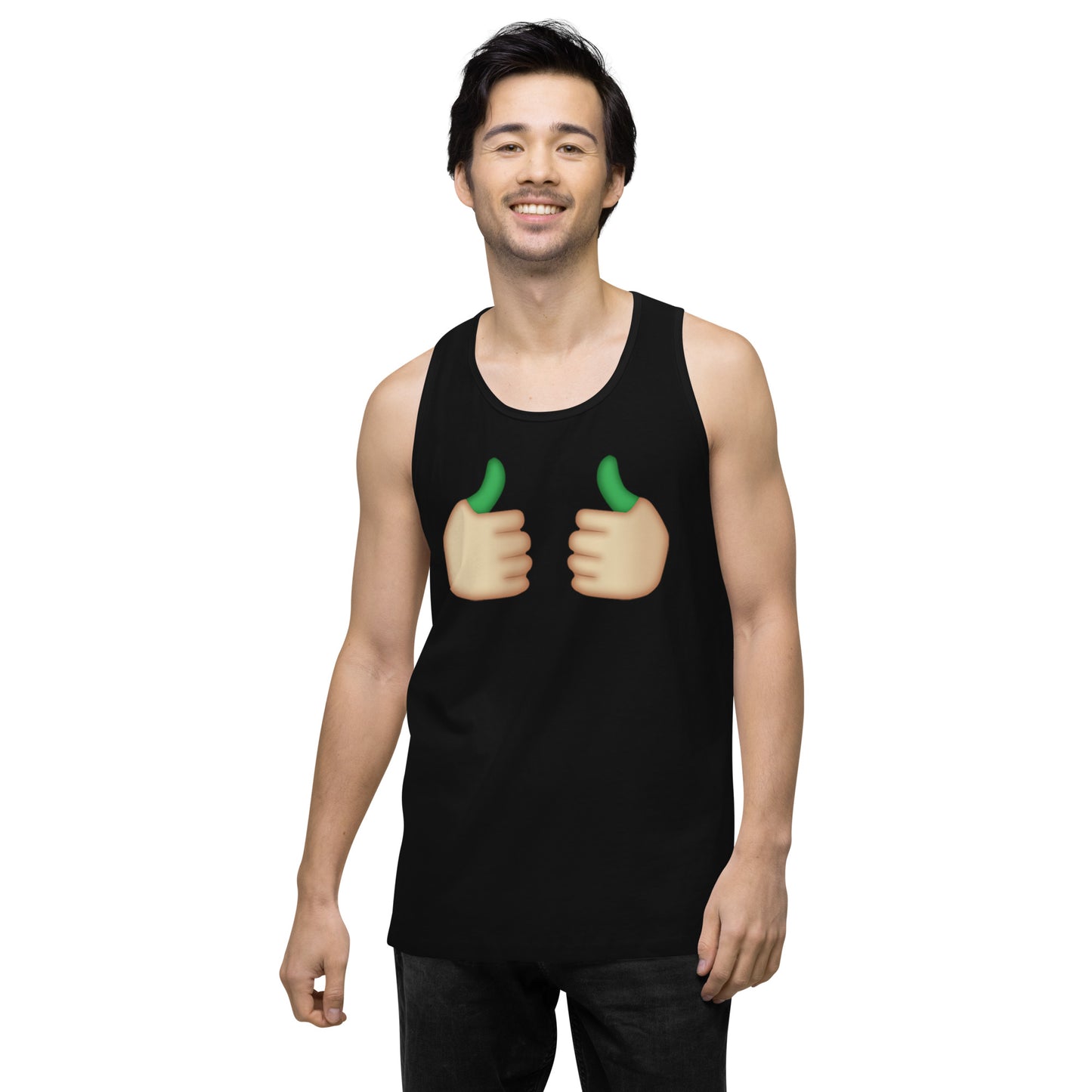 Men’s Cannabis Weed Emoji Premium Tank Top