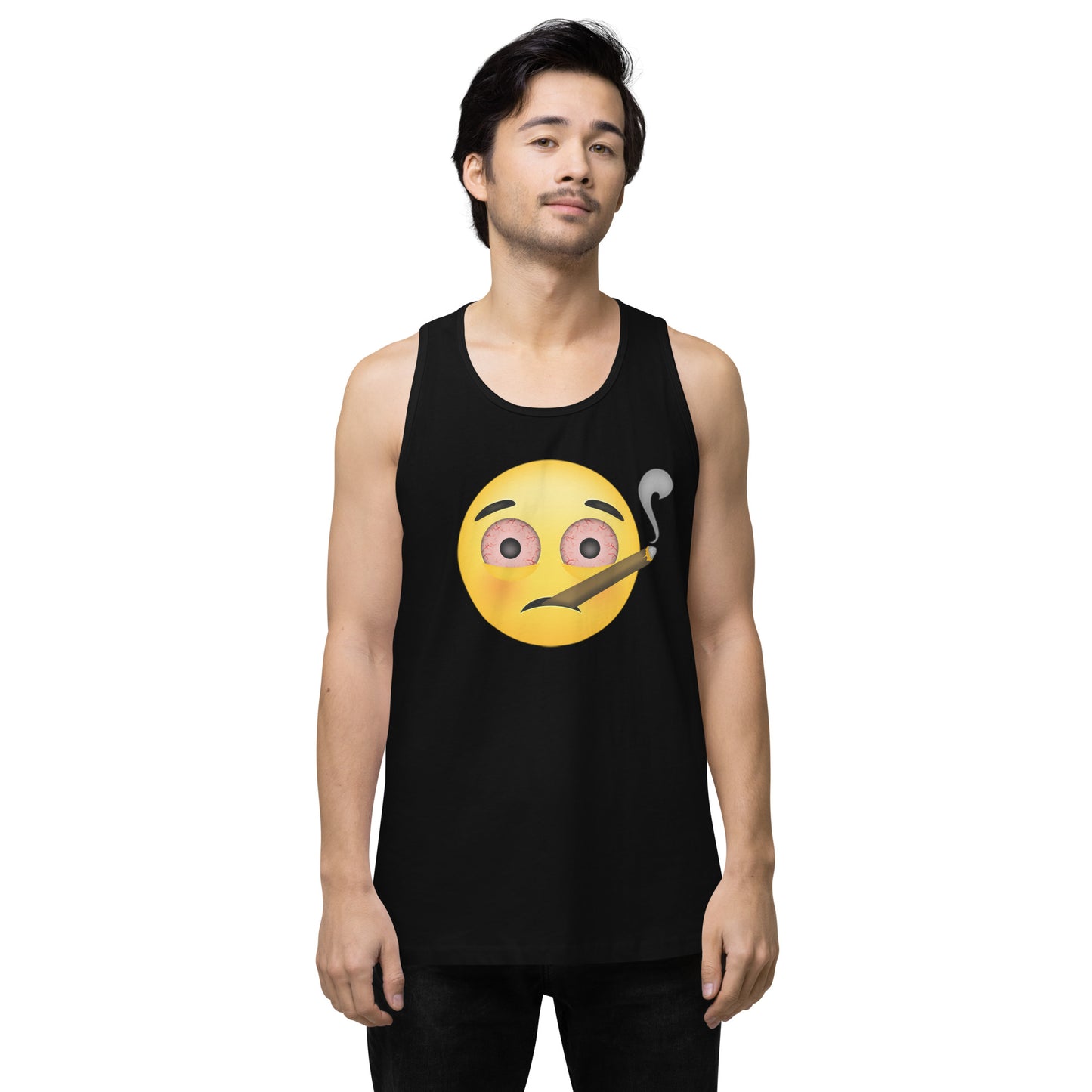 Emoji Weed Cannabis Edibles Sativa Festival Fun Blunt Tank Top For Men