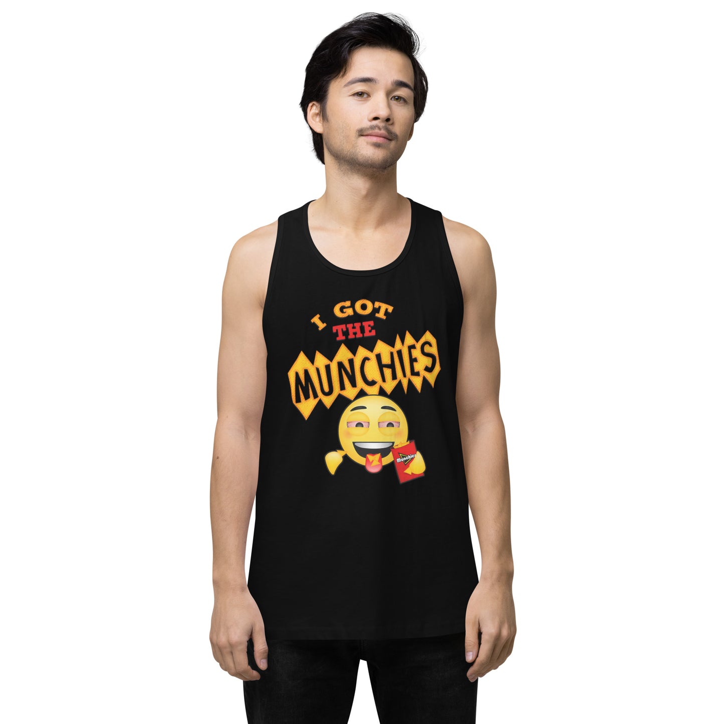 Men’s Cannabis Weed Emoji Premium Tank Top