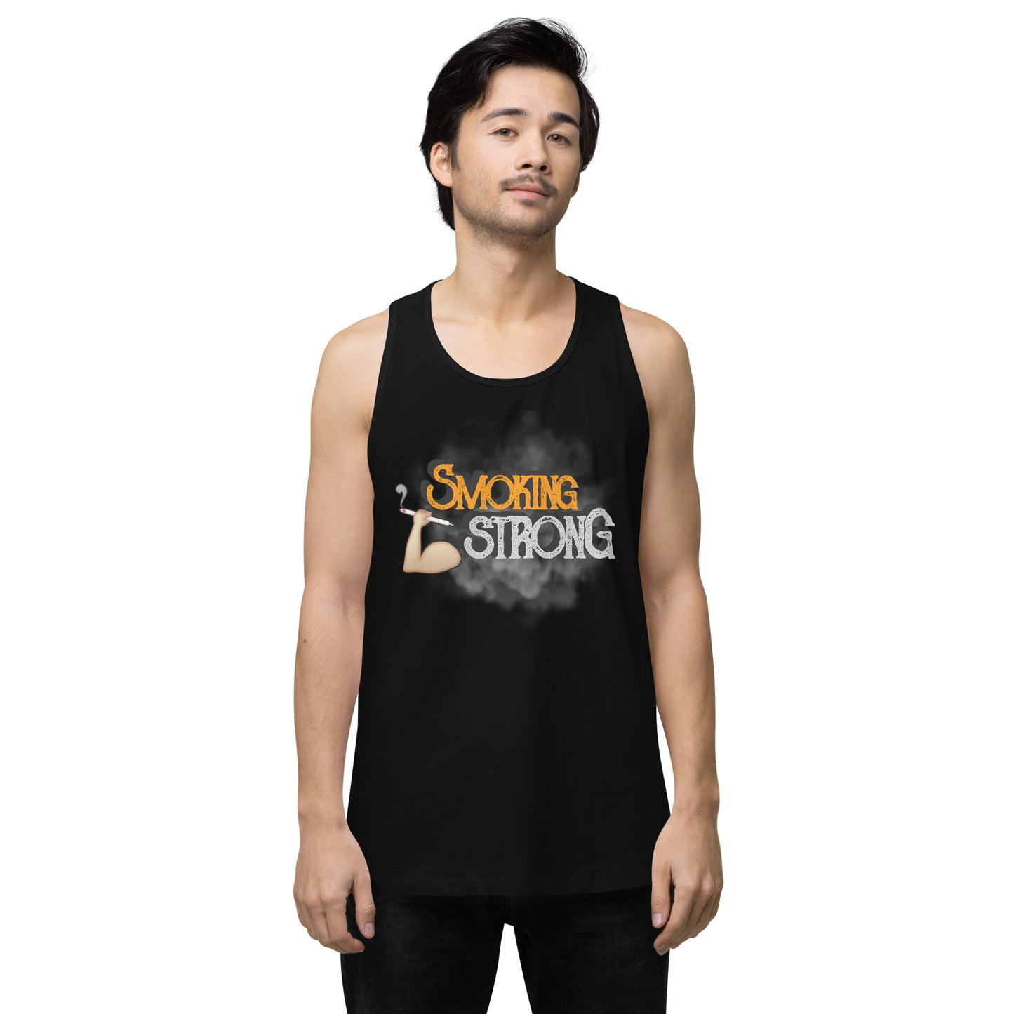 Men’s Cannabis Weed Emoji Premium Tank Top