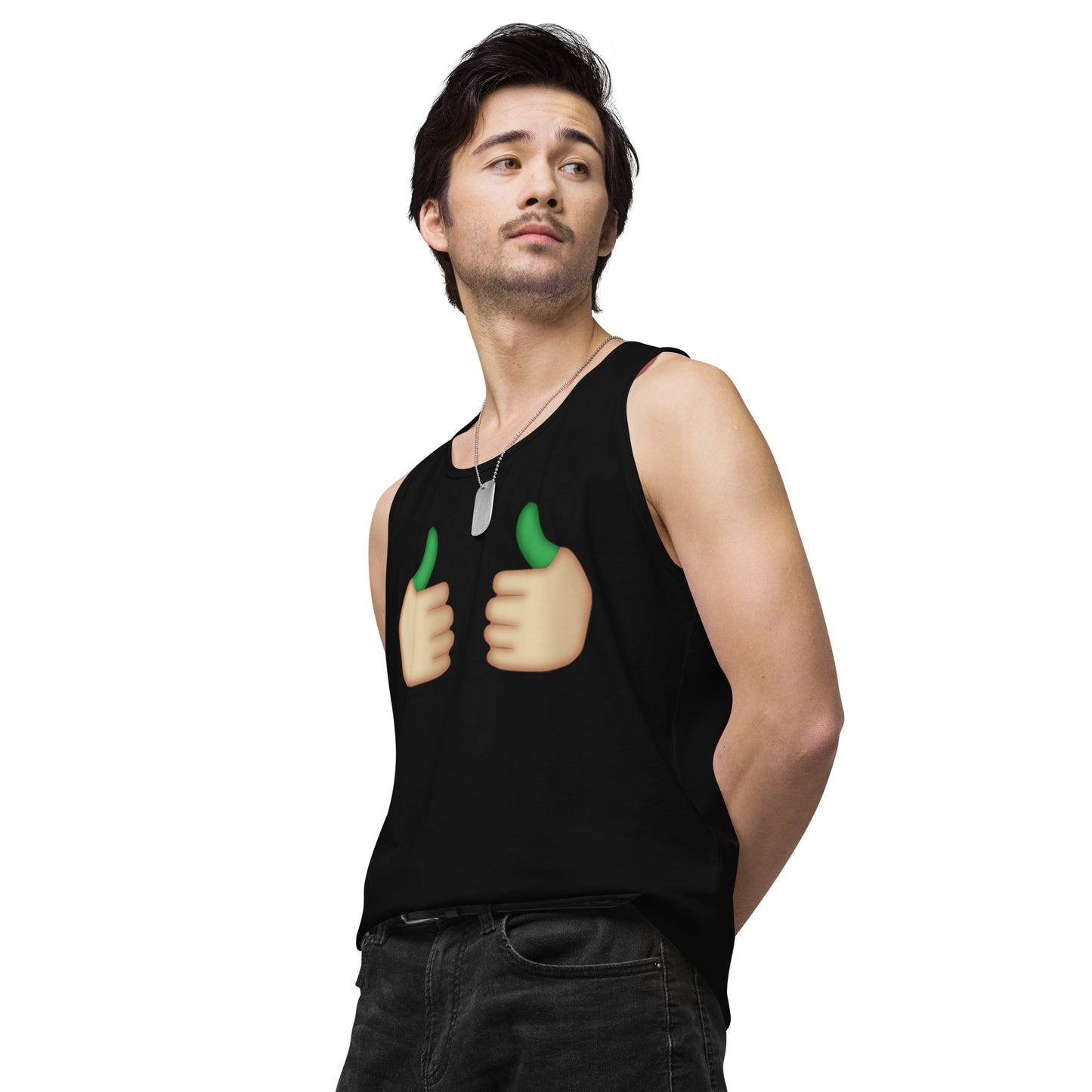 Men’s Cannabis Weed Emoji Premium Tank Top