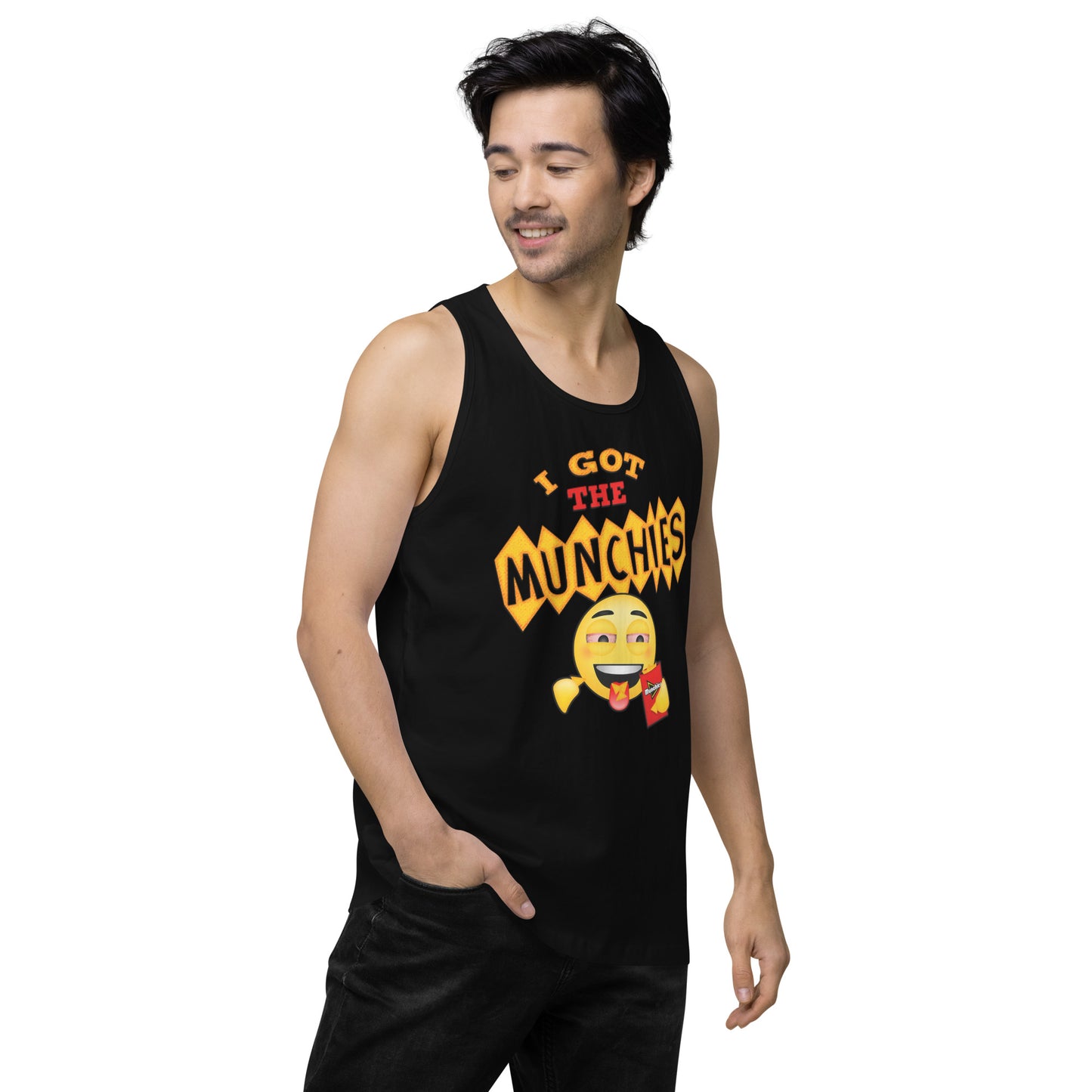 Men’s Cannabis Weed Emoji Premium Tank Top