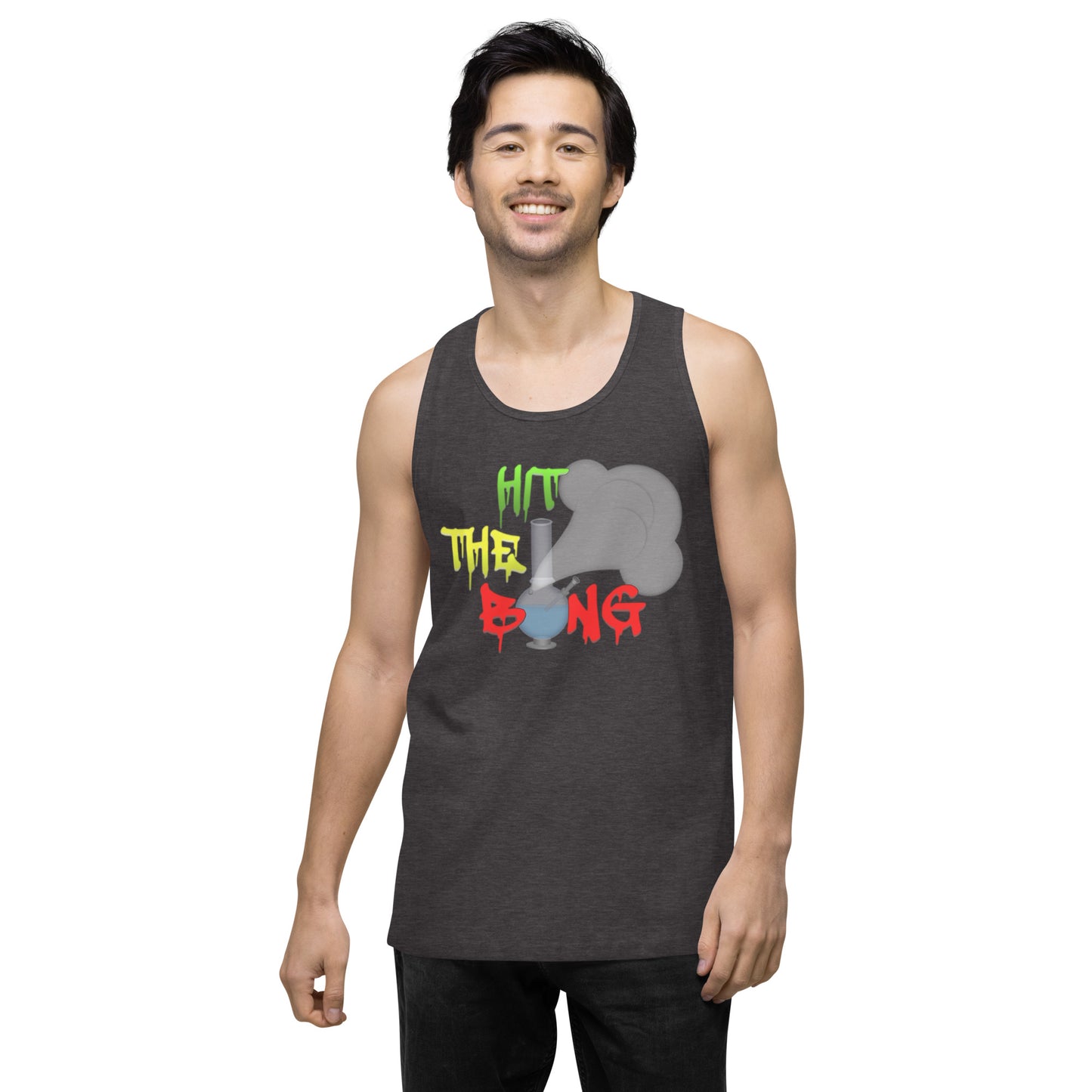 Men’s Cannabis Weed Emoji Premium Tank Top