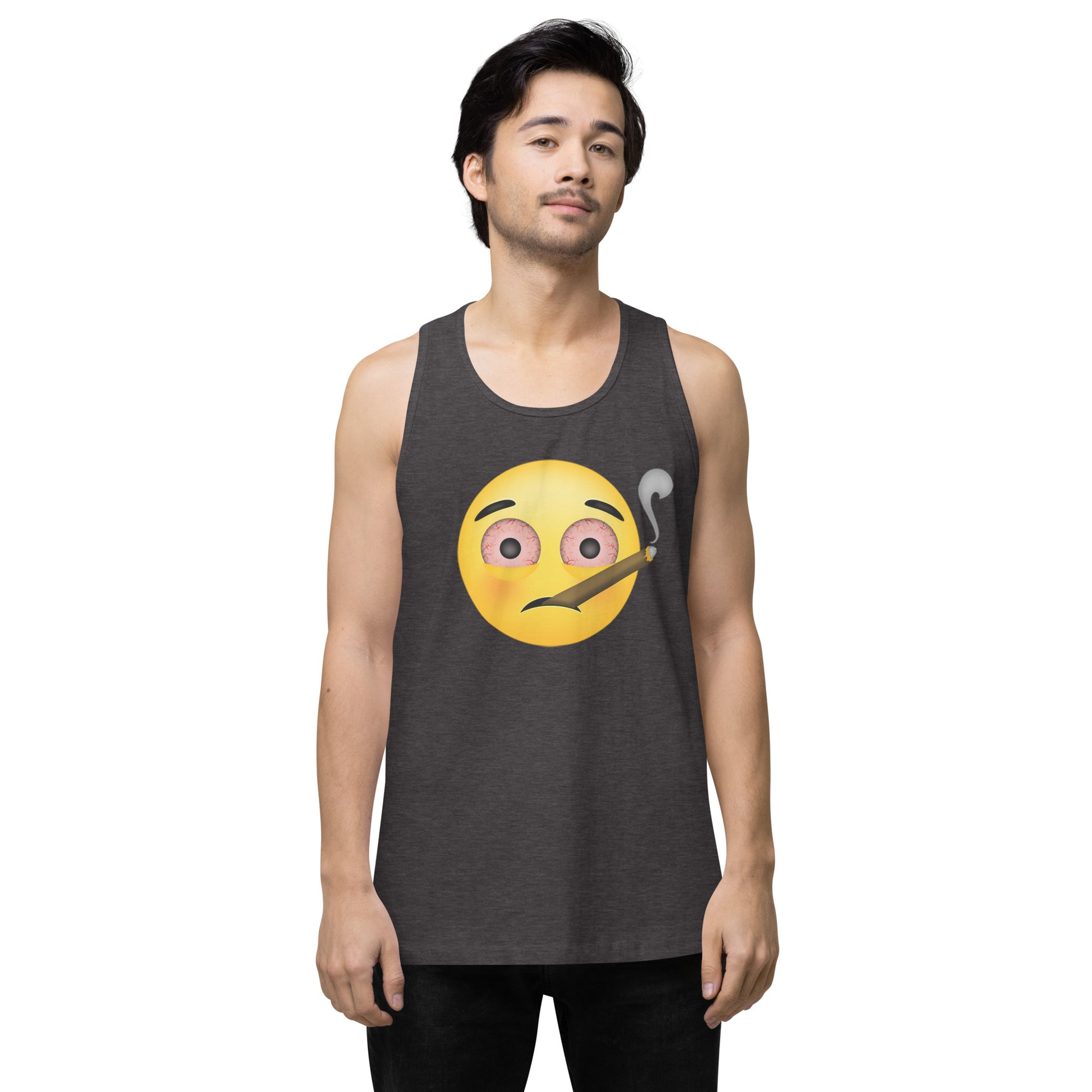 Emoji Weed Cannabis Edibles Sativa Festival Fun Blunt Tank Top Munchies For Men