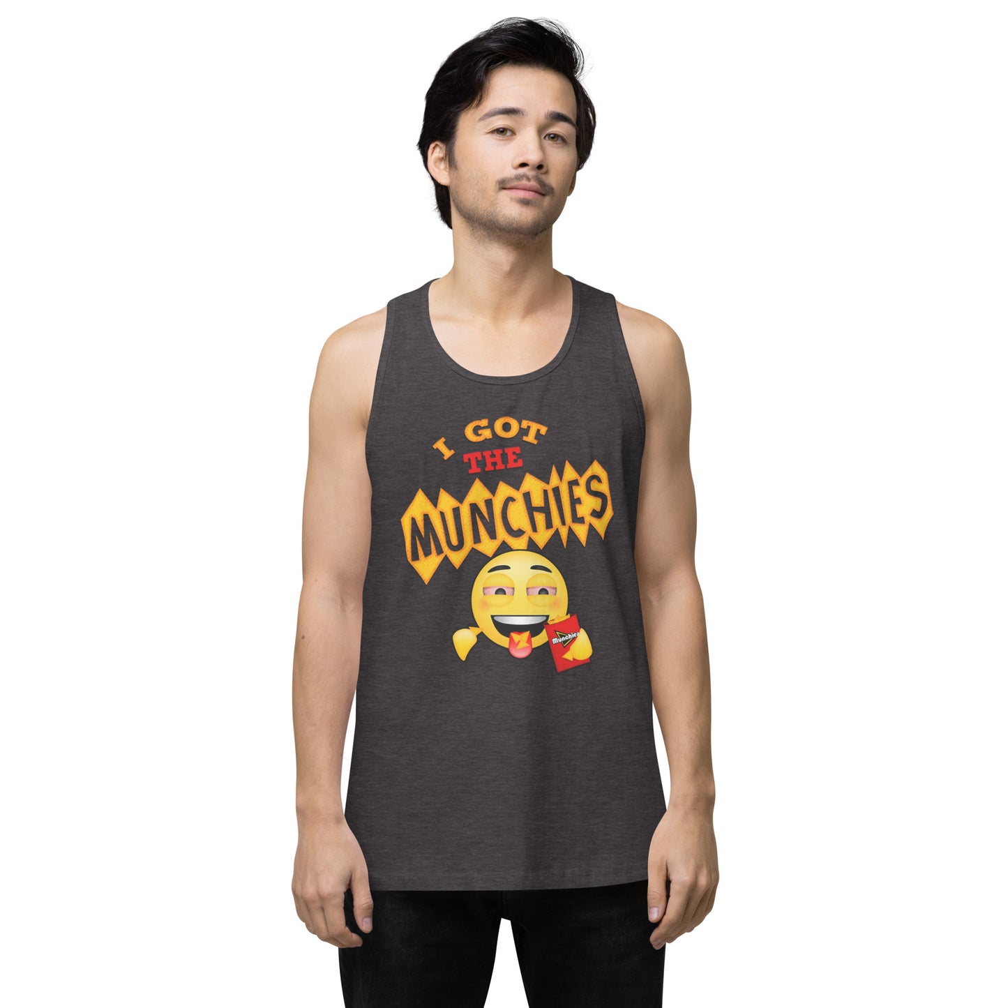 Men’s Cannabis Weed Emoji Premium Tank Top