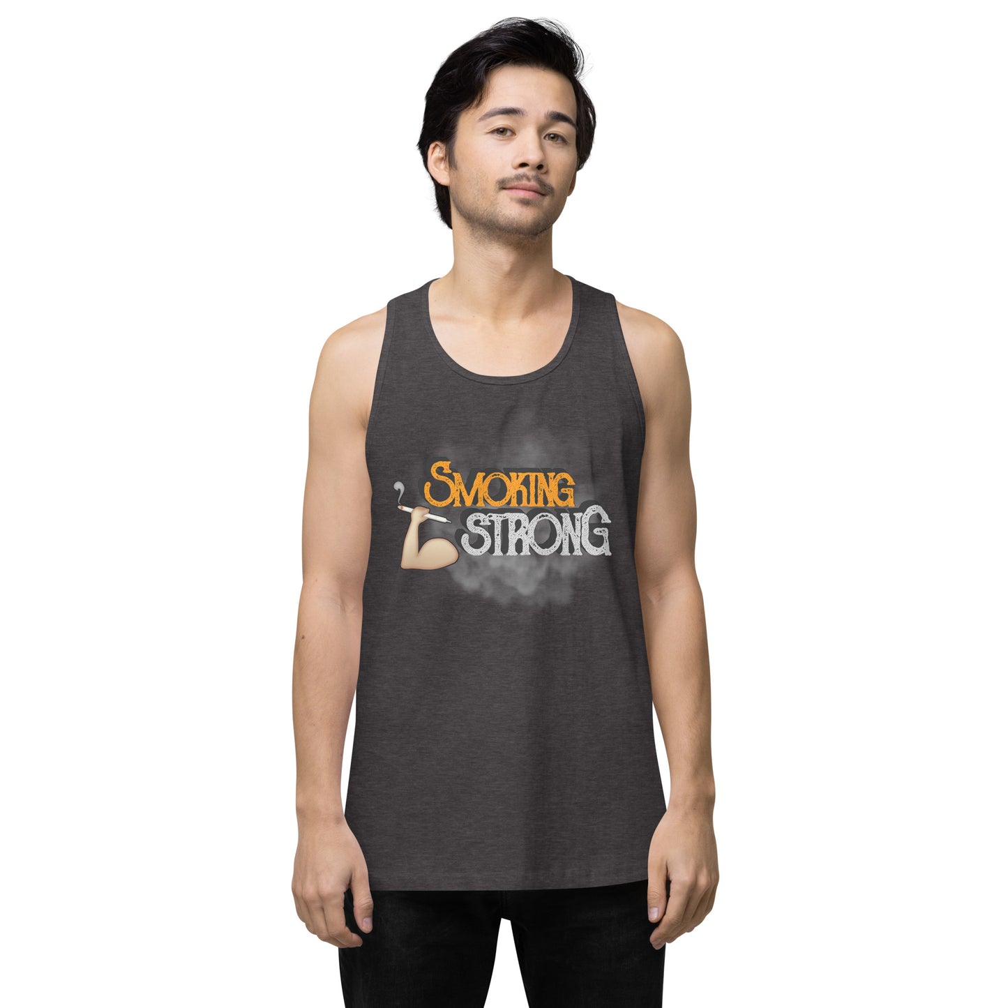 Men’s Cannabis Weed Emoji Premium Tank Top