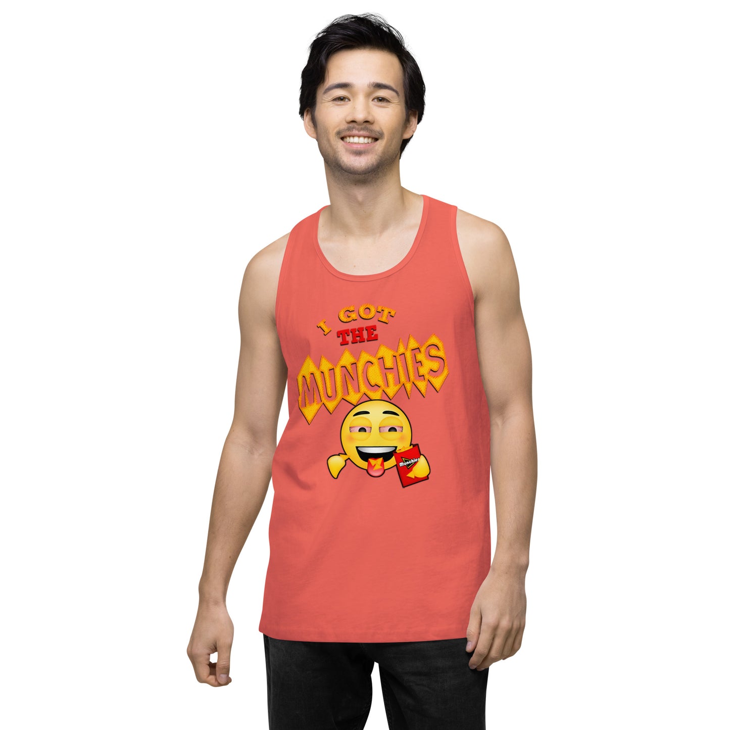 Men’s Cannabis Weed Emoji Premium Tank Top