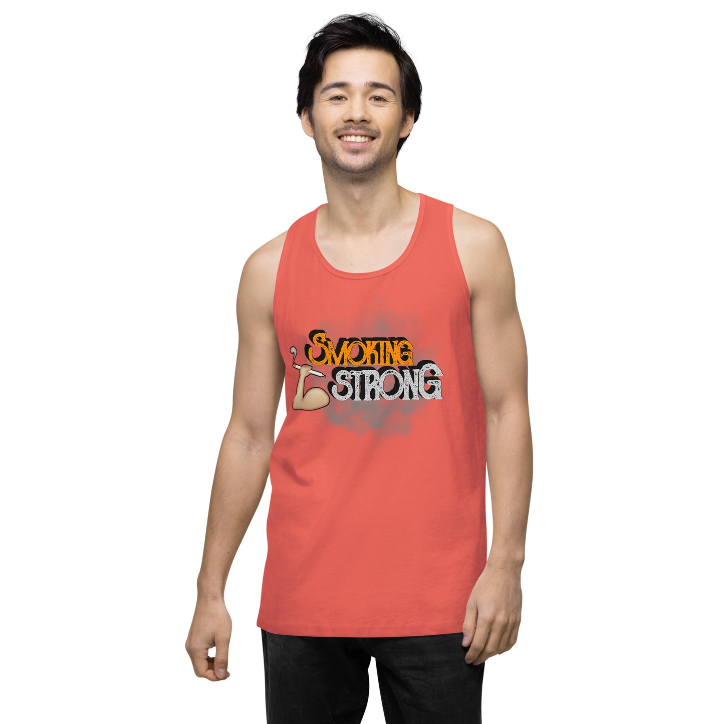 Men’s Cannabis Weed Emoji Premium Tank Top