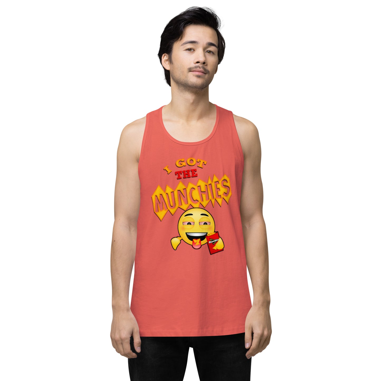 Men’s Cannabis Weed Emoji Premium Tank Top