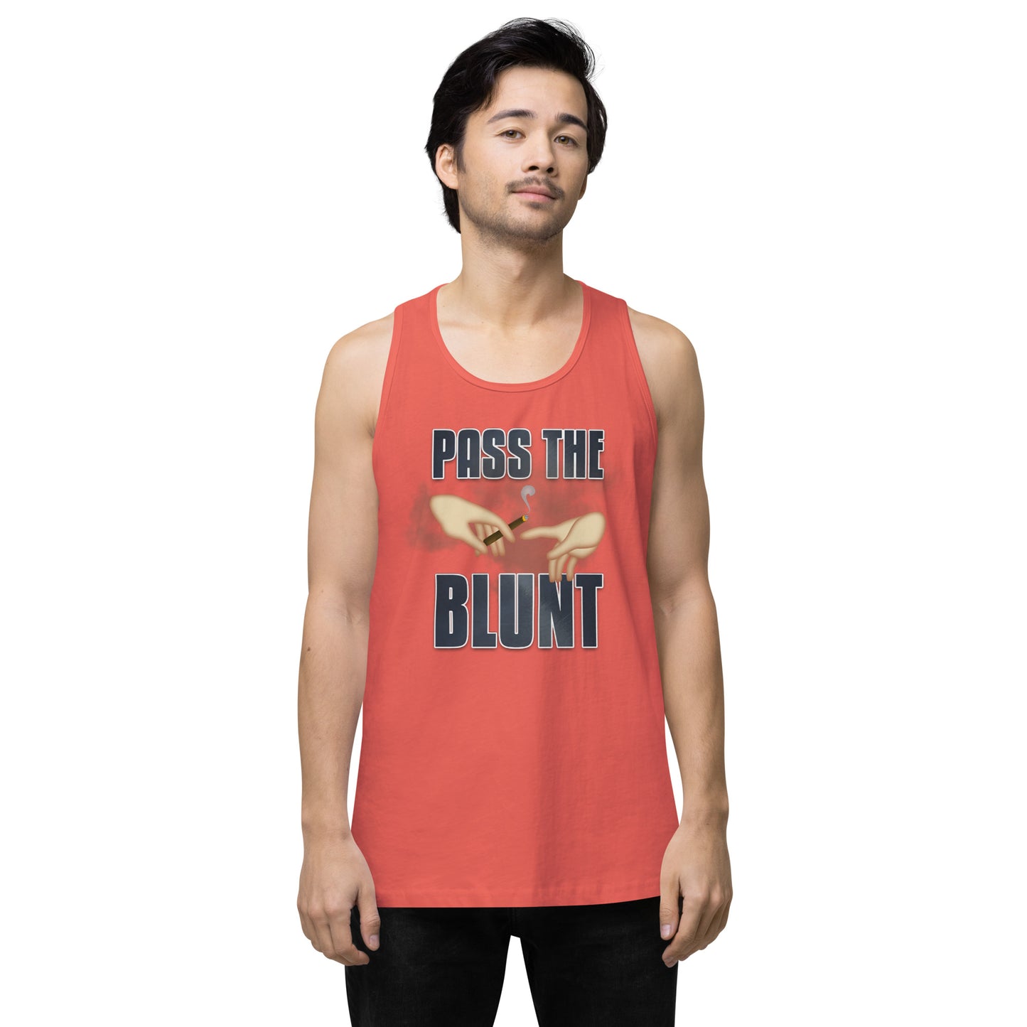 Men’s Cannabis Weed Emoji Premium Tank Top