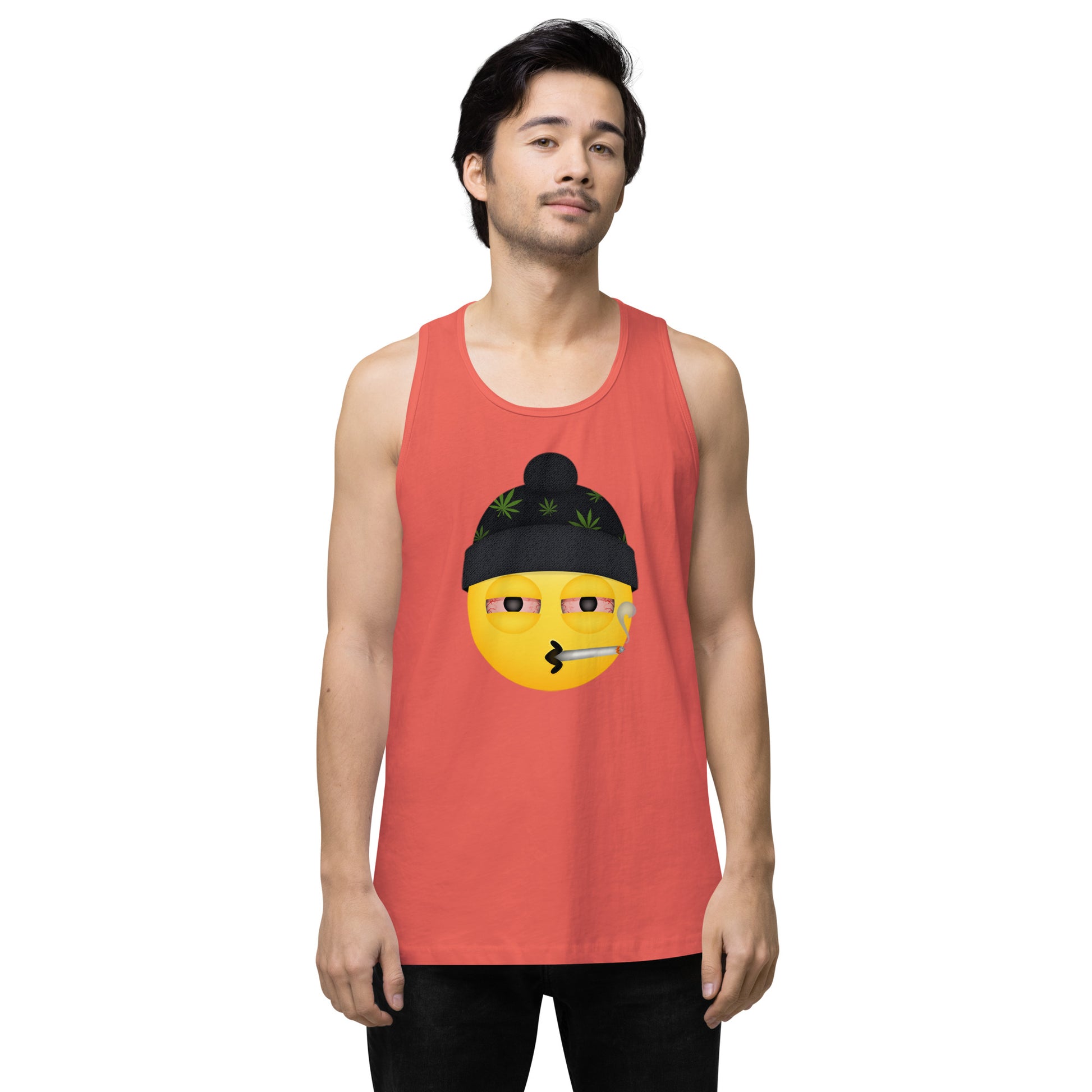 Emoji Stoner Weed Cannabis Festival Fun Tank Top For Men