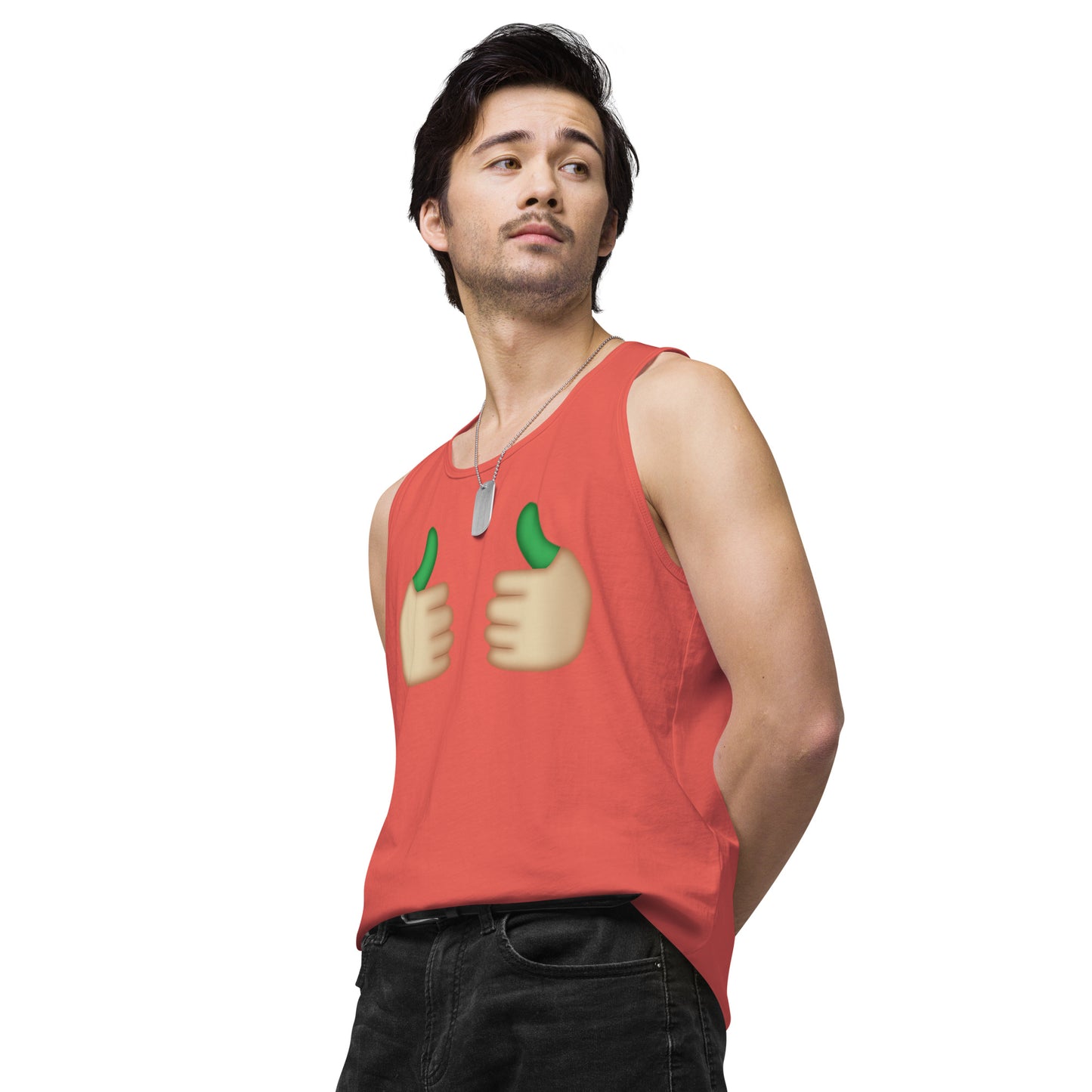 Men’s Cannabis Weed Emoji Premium Tank Top