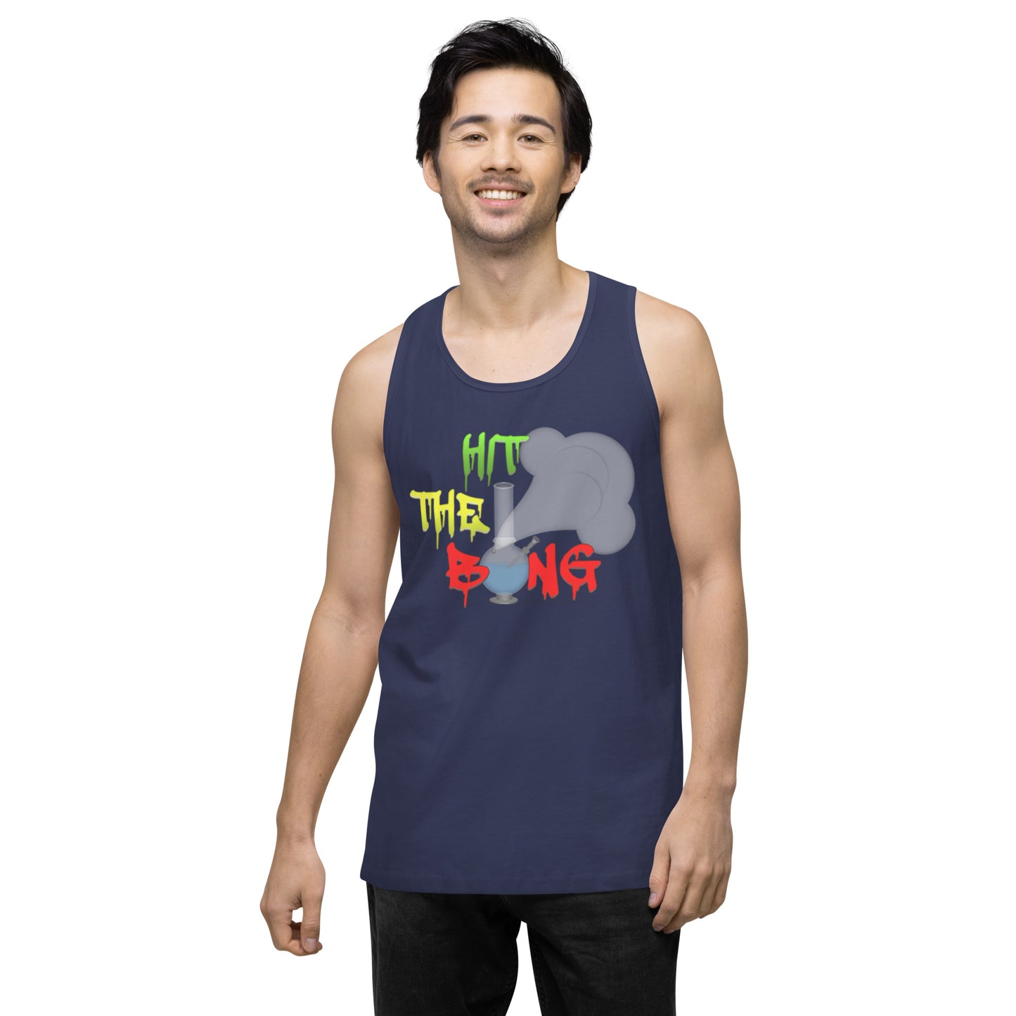 Emoji Weed Cannabis Edibles Sativa Festival Fun Blunt Tank Top For Men