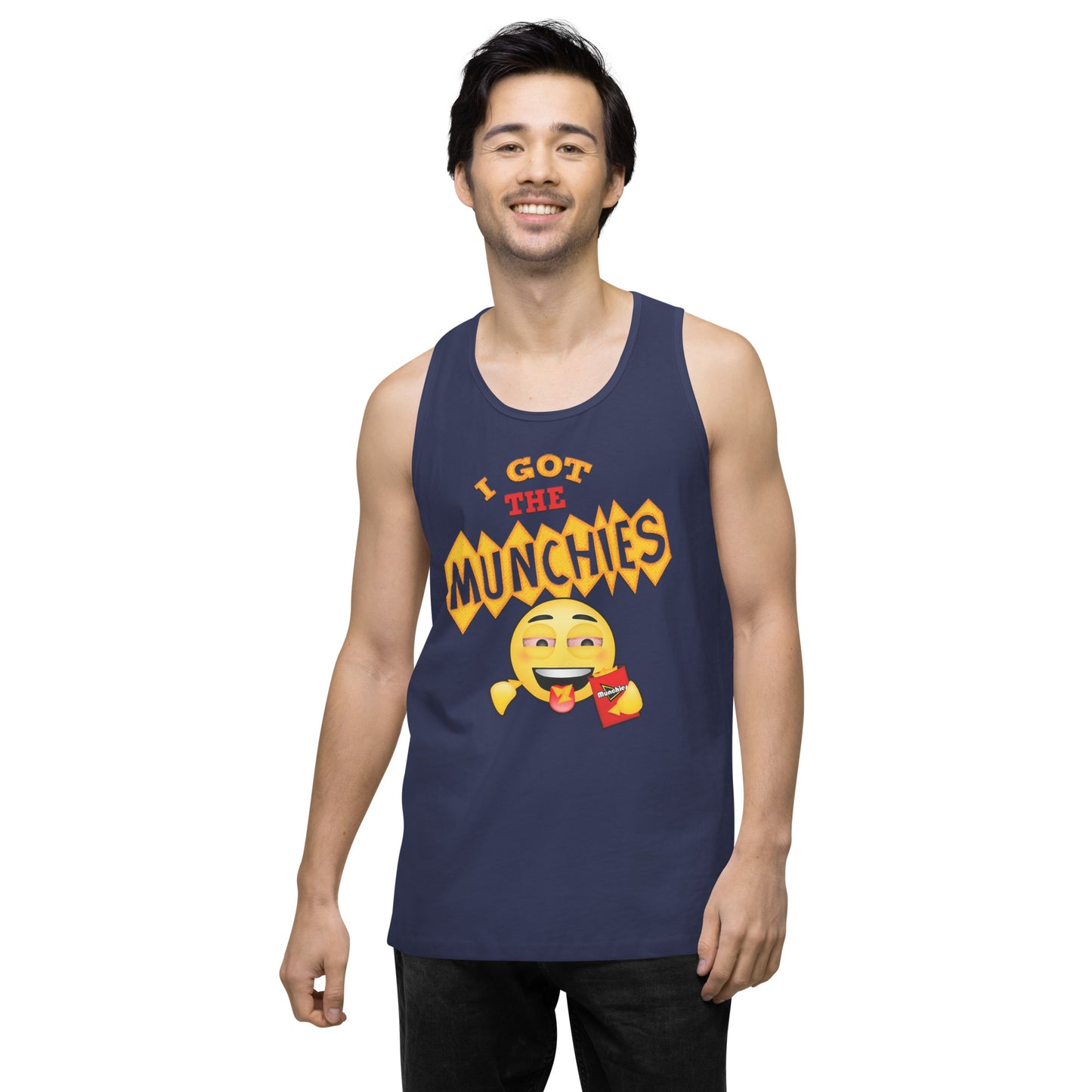 Men’s Cannabis Weed Emoji Premium Tank Top