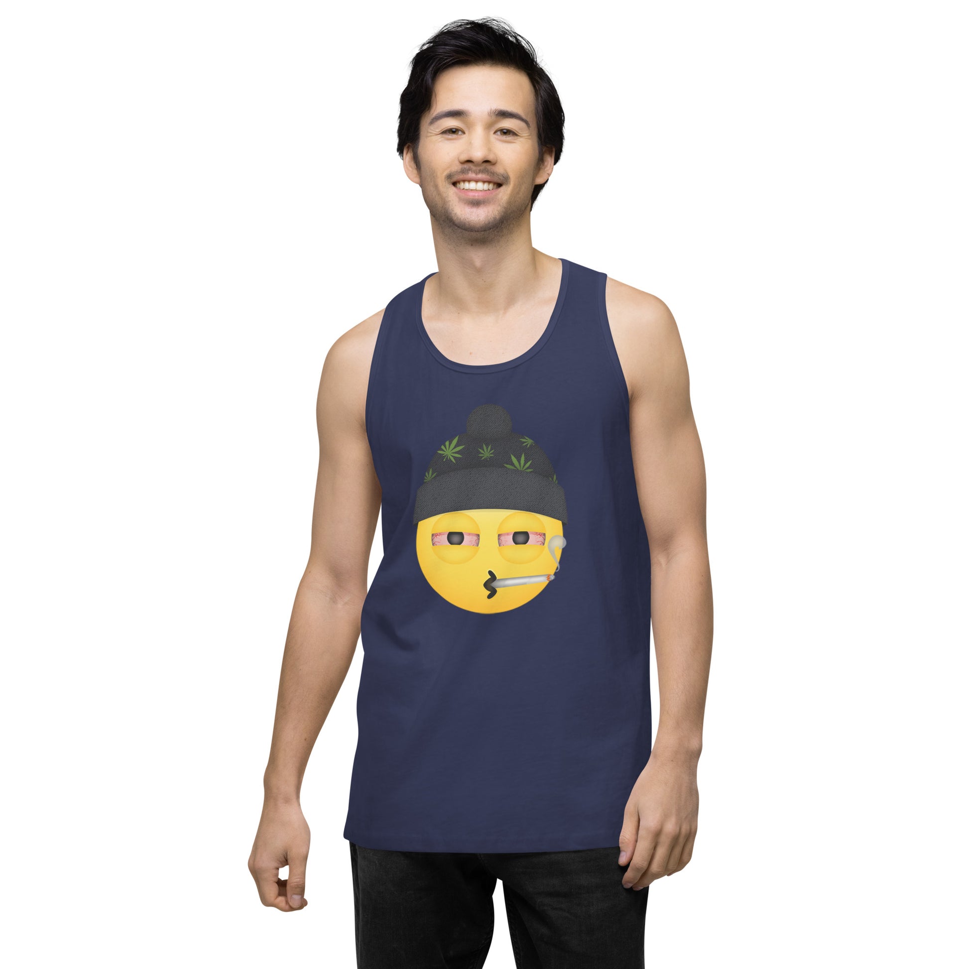 Emoji Stoner Weed Cannabis Festival Fun Tank Top For Men