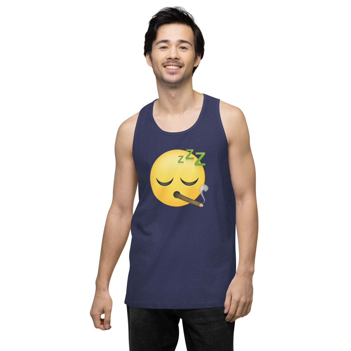 Men’s Cannabis Weed Emoji Premium Tank Top