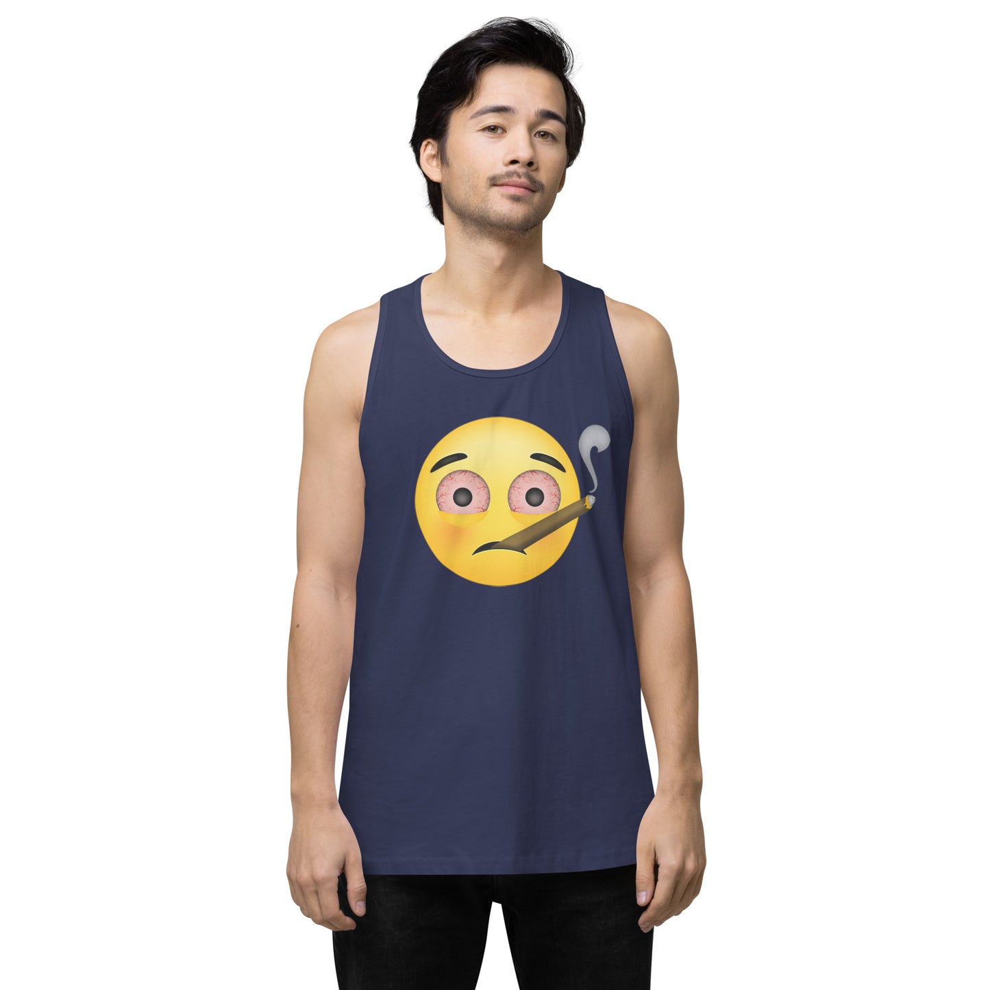 Men’s Cannabis Weed Emoji Premium Tank Top