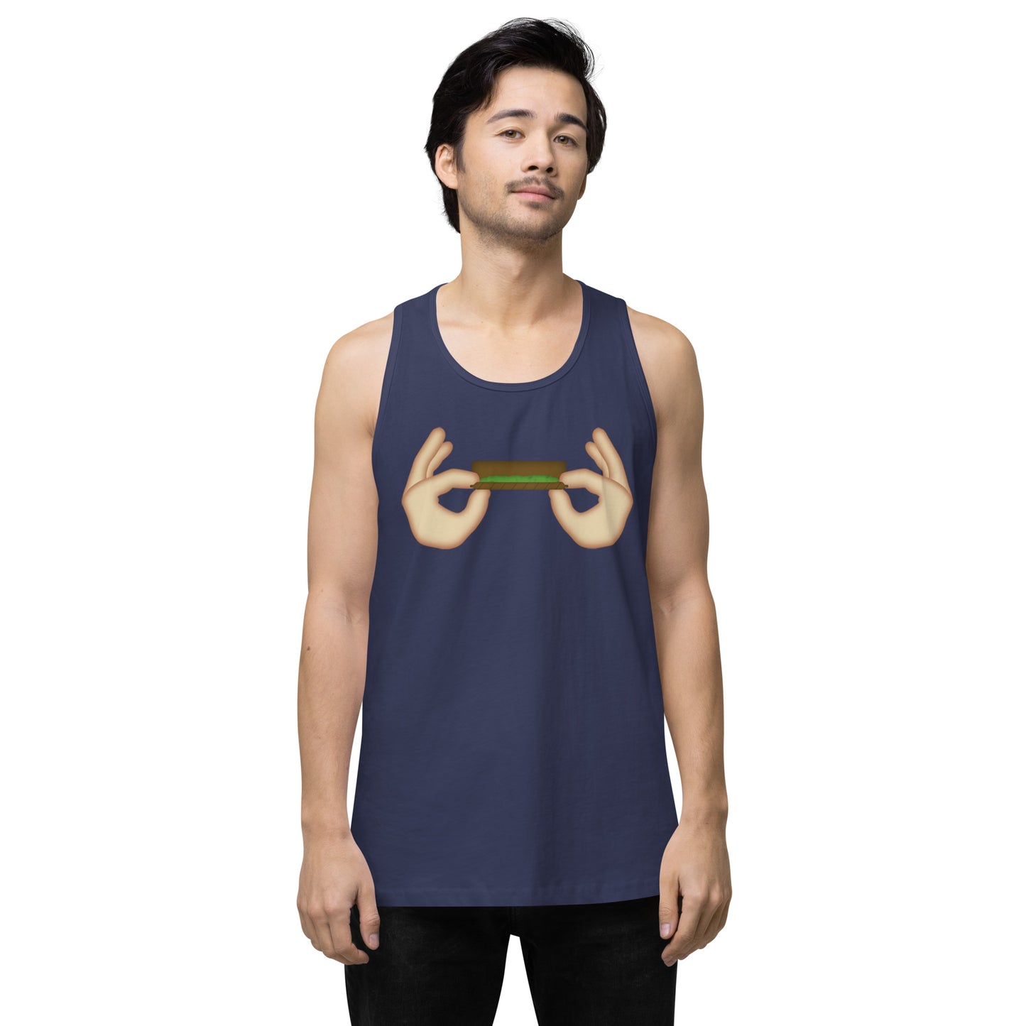 Men’s Cannabis Weed Emoji Premium Tank Top