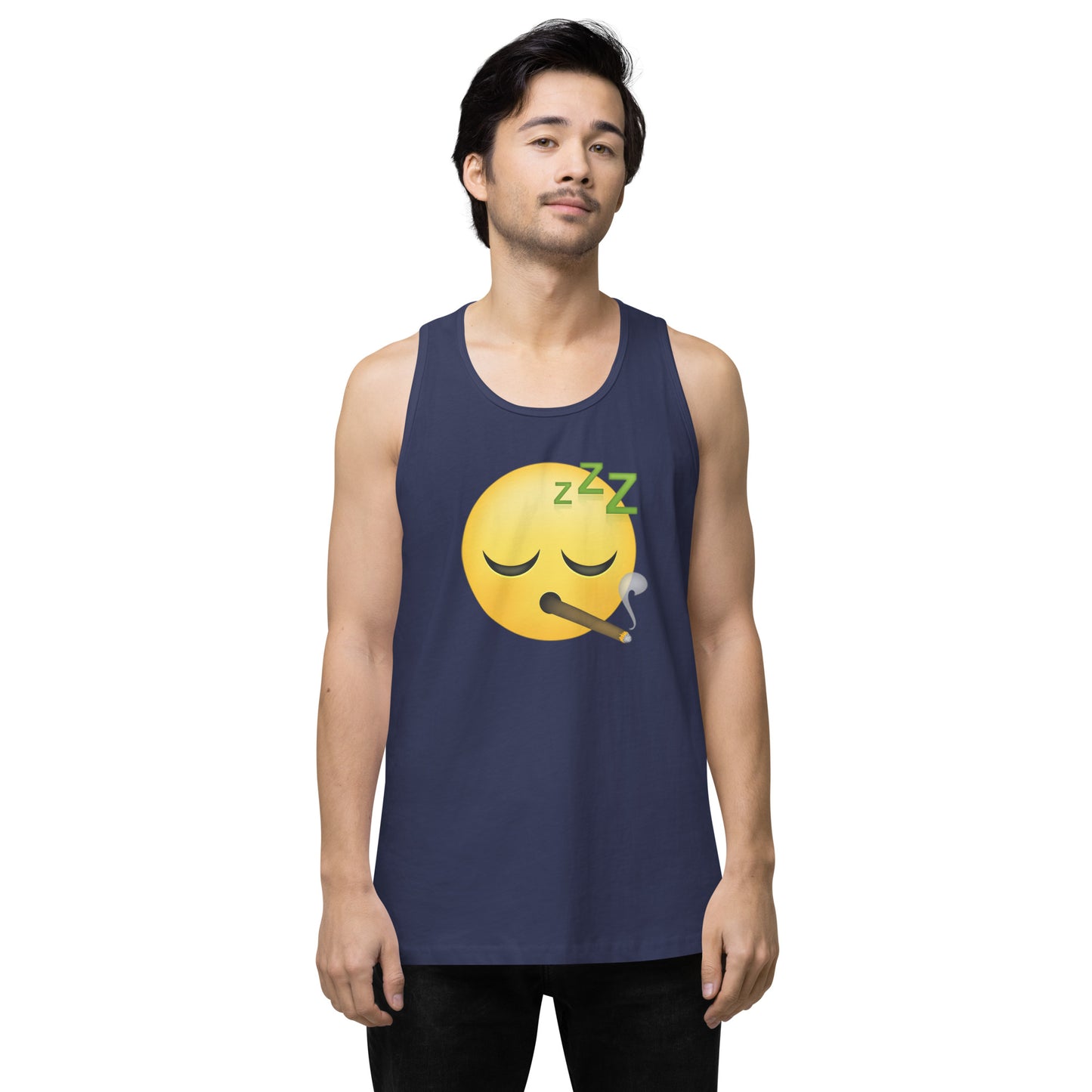 Men’s Cannabis Weed Emoji Premium Tank Top