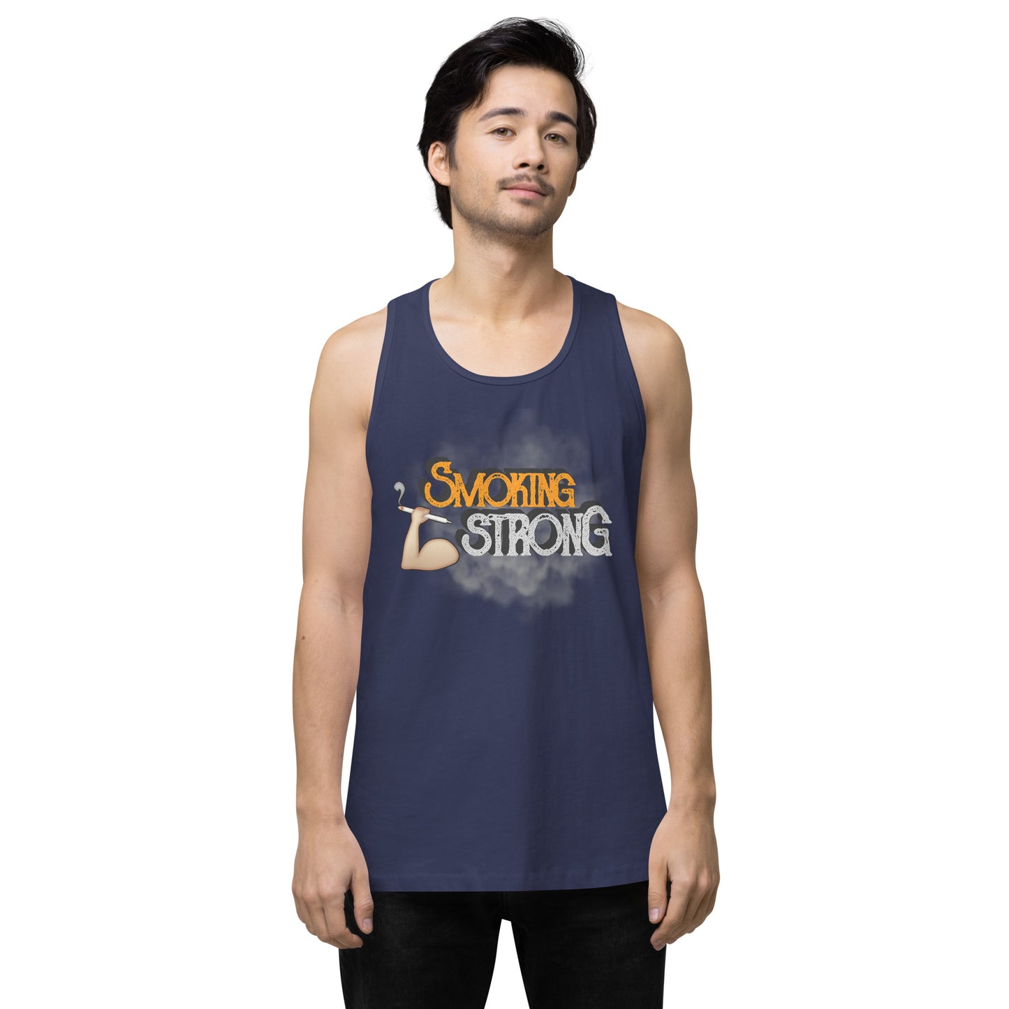 Men’s Cannabis Weed Emoji Premium Tank Top