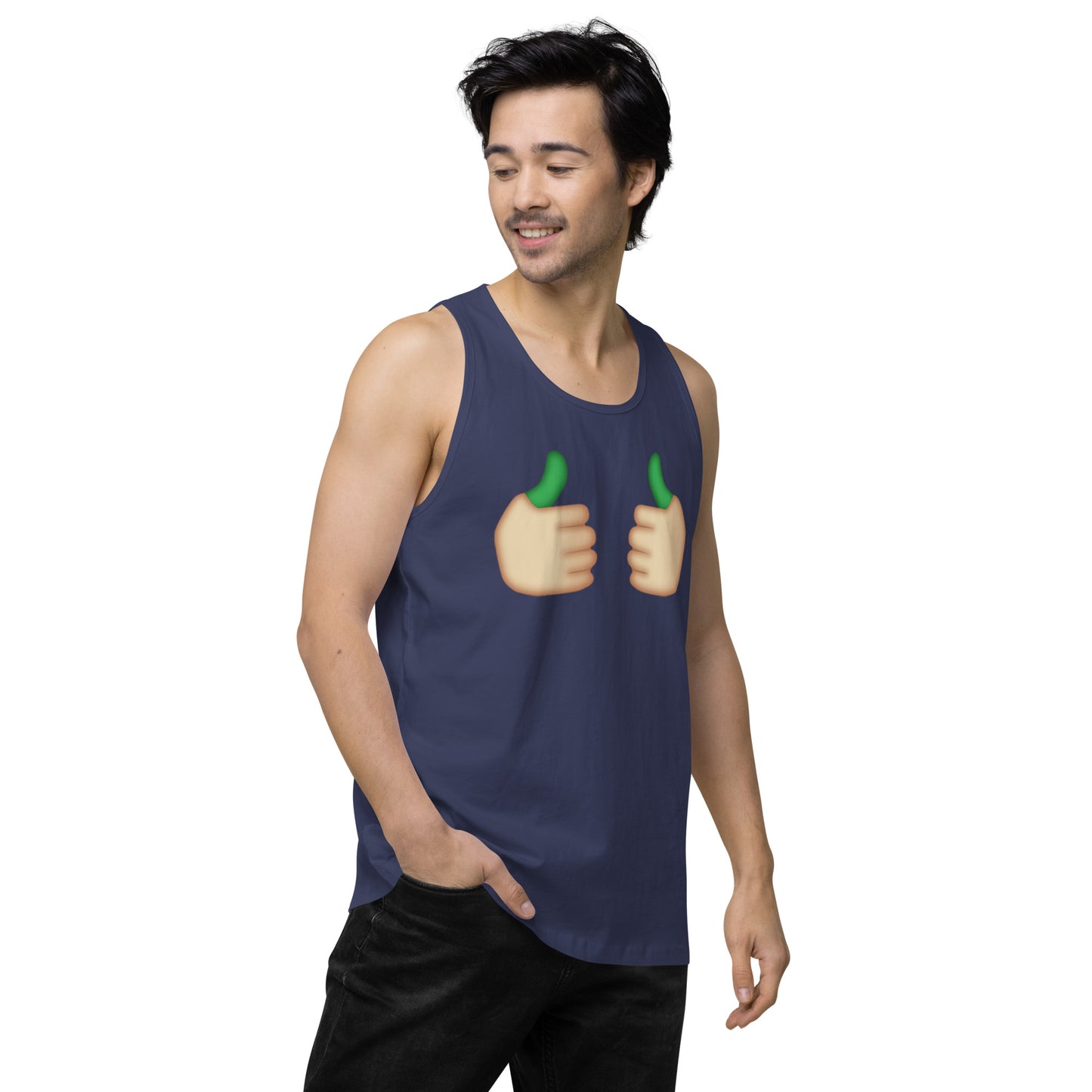 Men’s Cannabis Weed Emoji Premium Tank Top