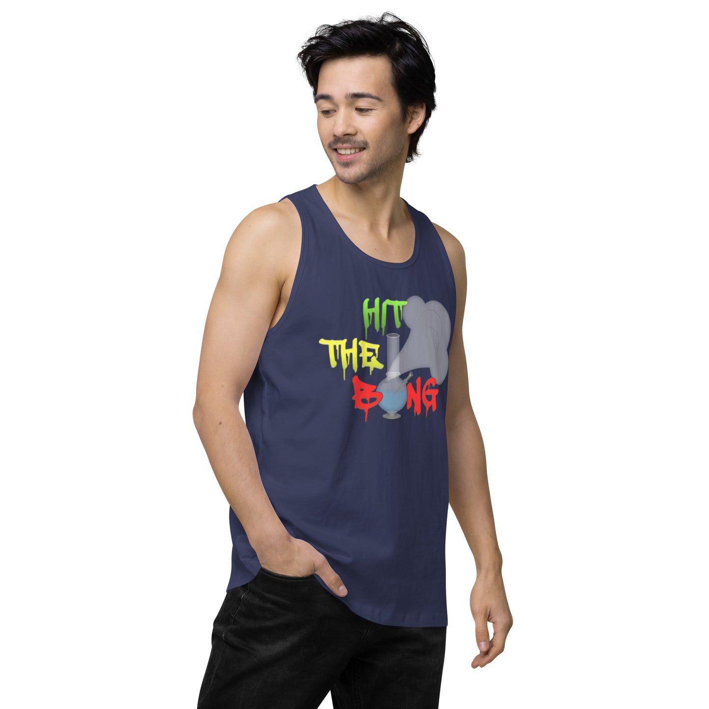 Men’s Cannabis Weed Emoji Premium Tank Top