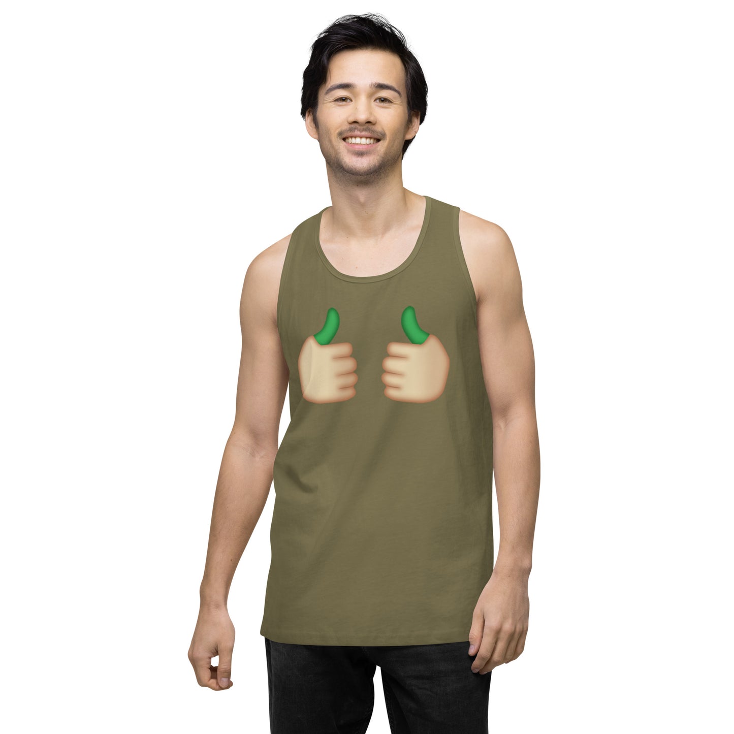 Men’s Cannabis Weed Emoji Premium Tank Top