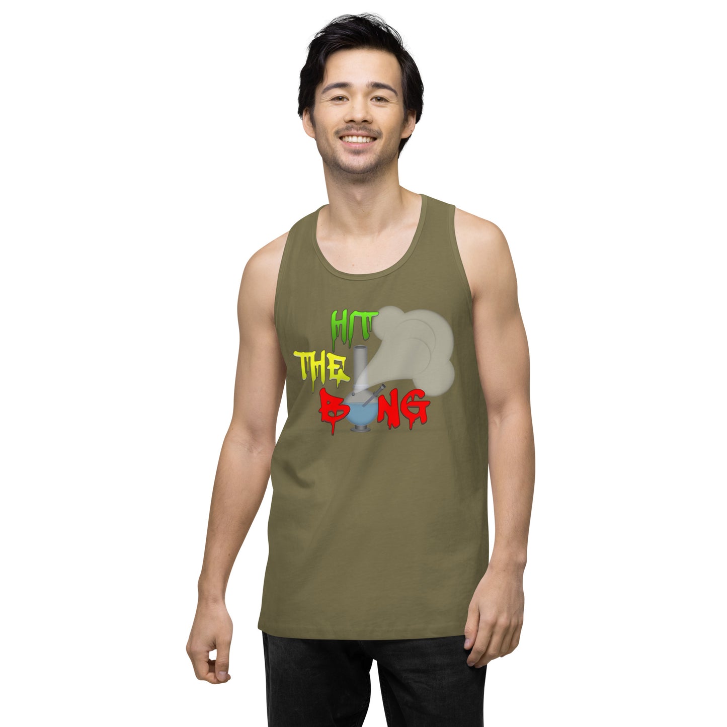 Emoji Weed Cannabis Edibles Sativa Festival Fun Blunt Tank Top For Men