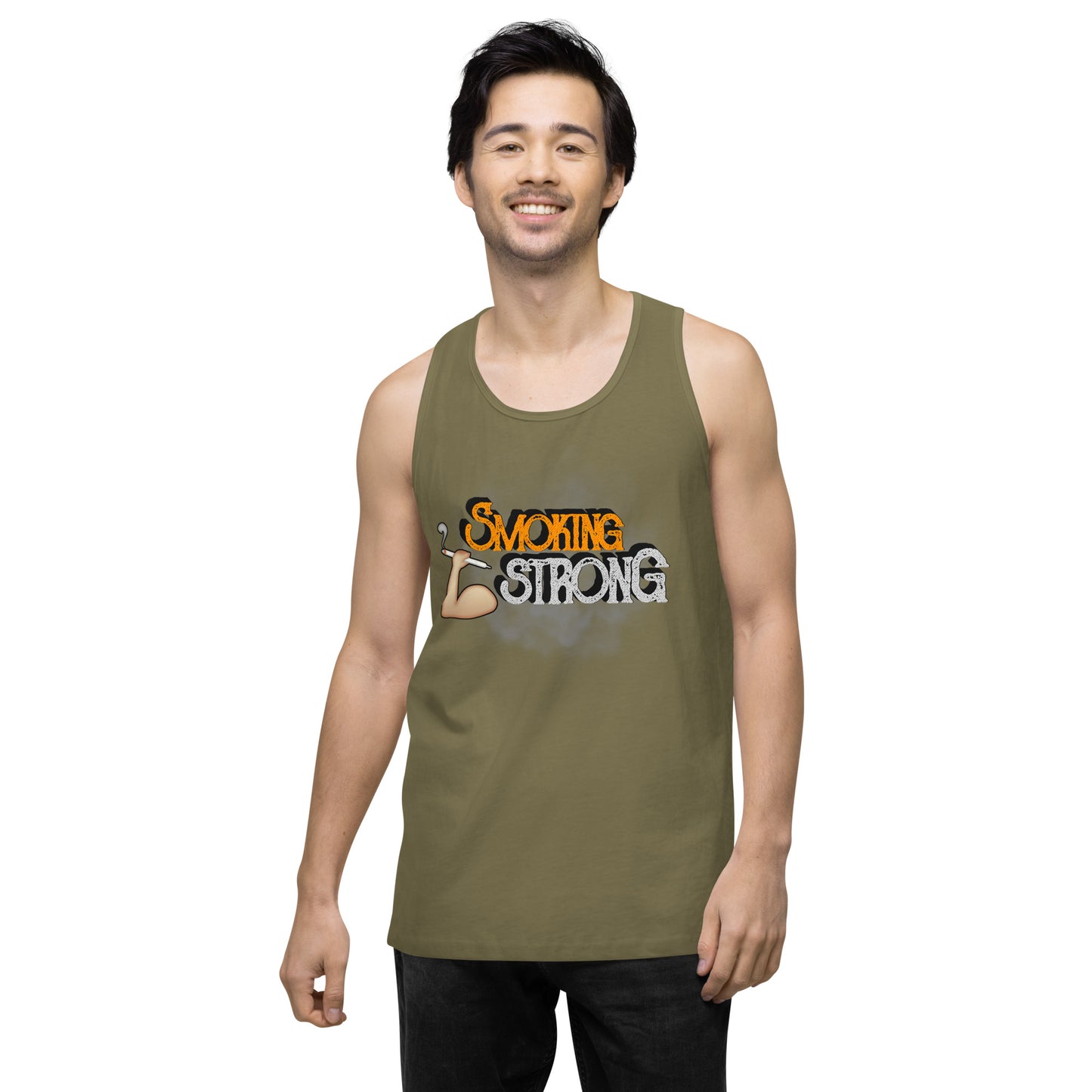 Emoji Smoking Strong Weed Cannabis EDM Festival Party Tank Top For Men