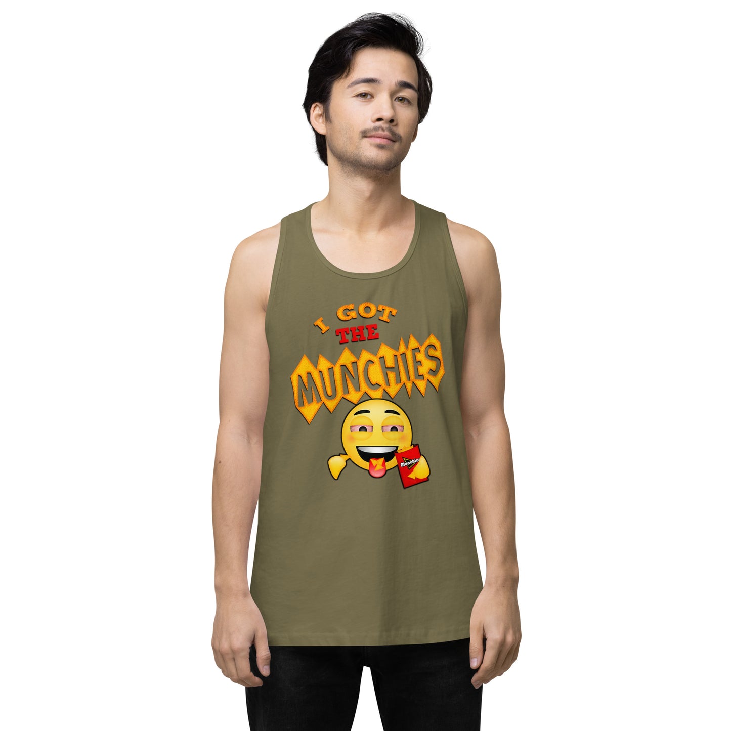 Men’s Cannabis Weed Emoji Premium Tank Top