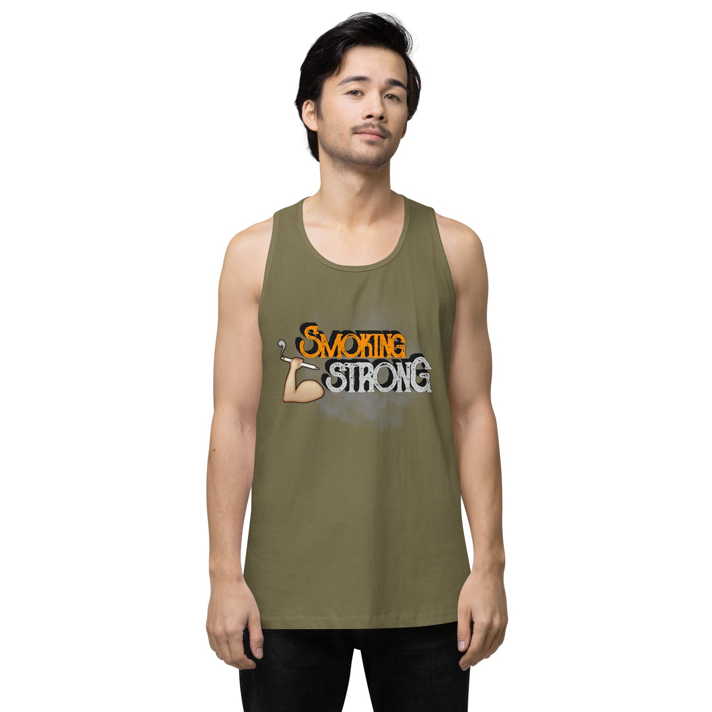 Men’s Cannabis Weed Emoji Premium Tank Top