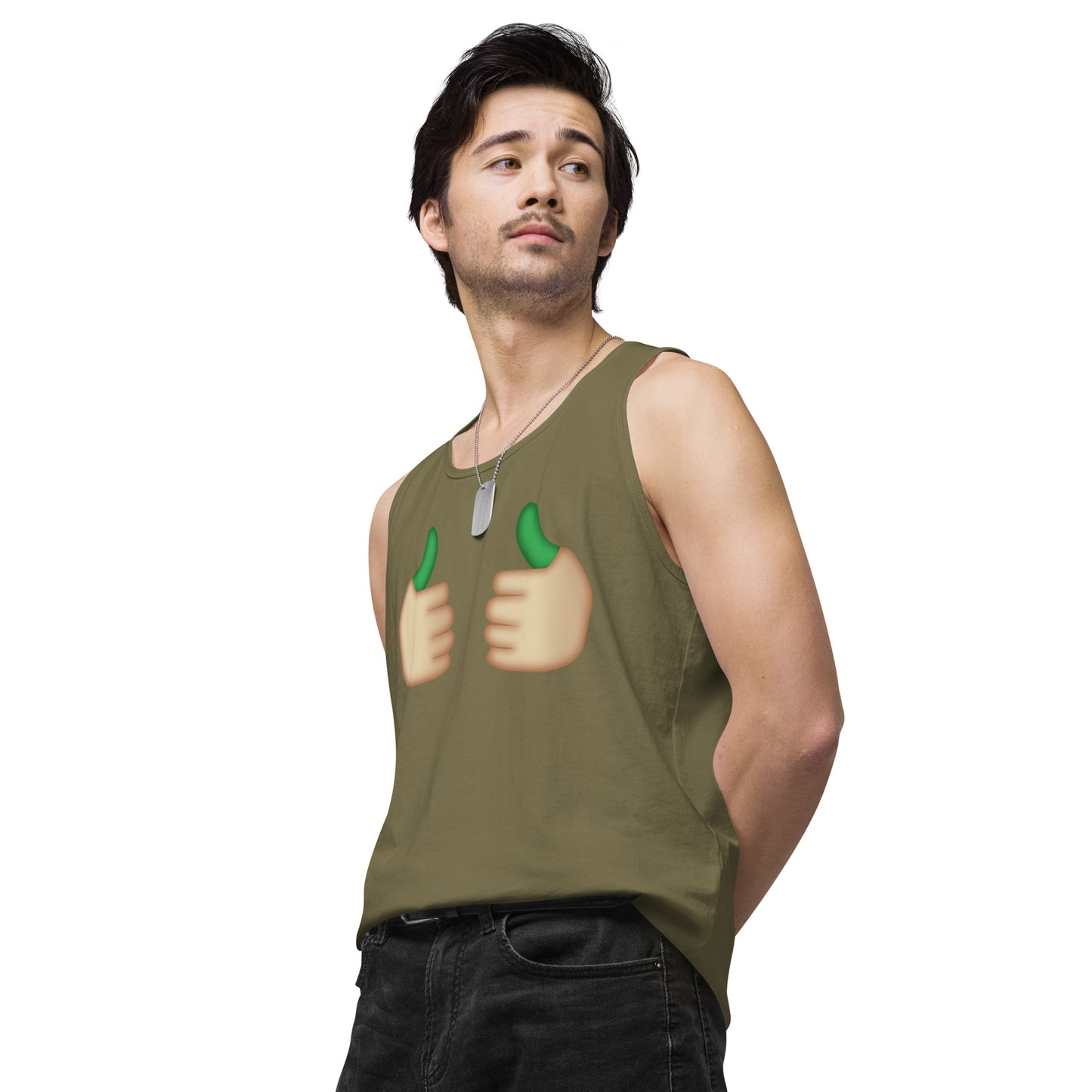 Men’s Cannabis Weed Emoji Premium Tank Top