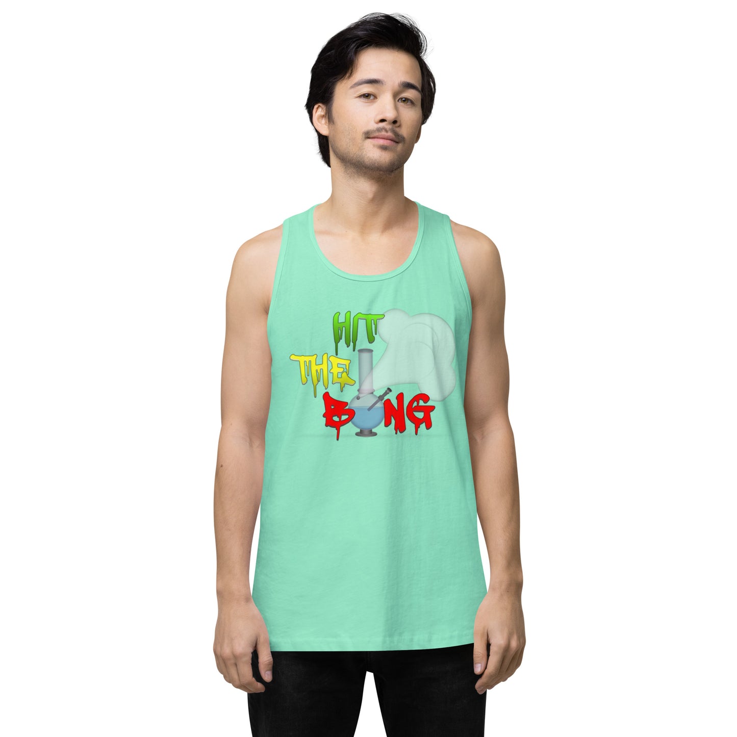 Men’s Cannabis Weed Emoji Premium Tank Top