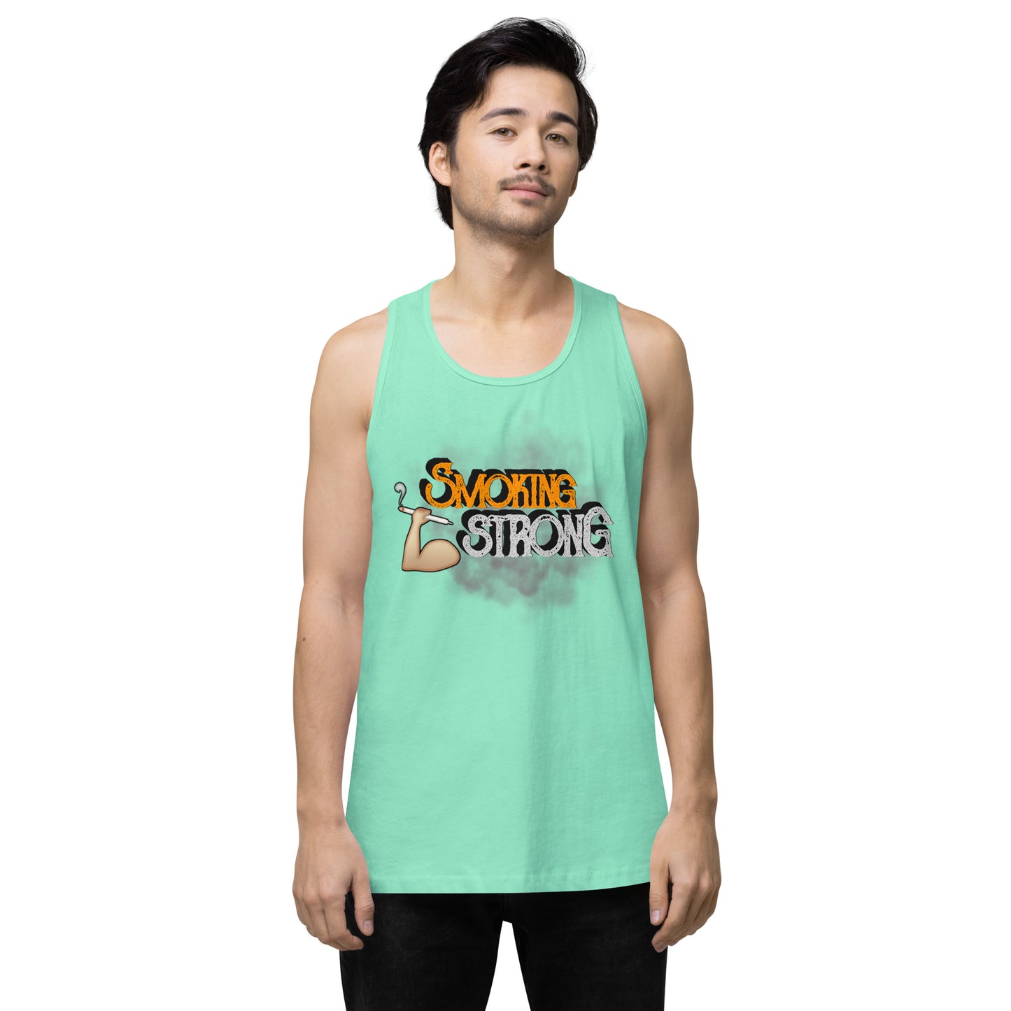 Men’s Cannabis Weed Emoji Premium Tank Top