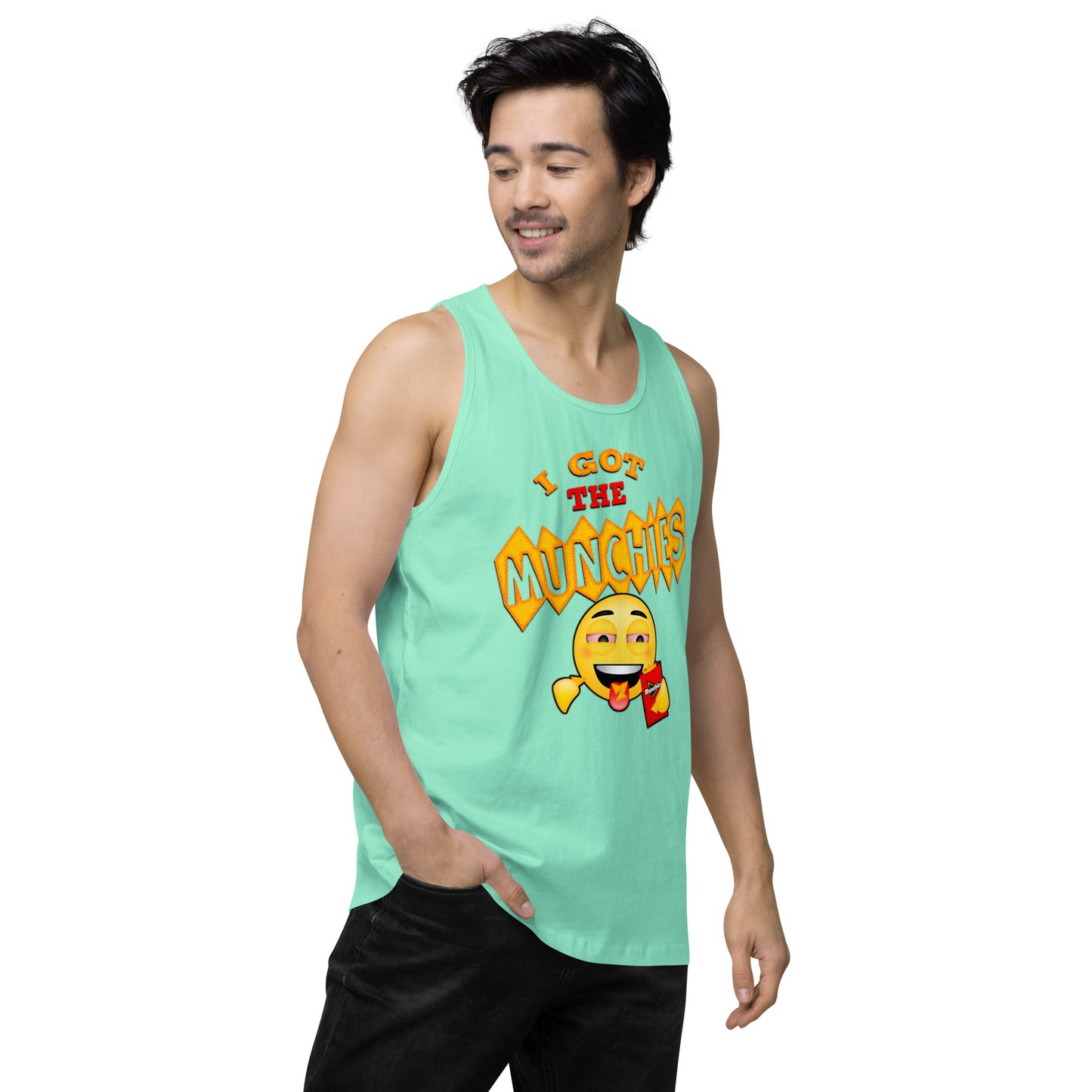 Men’s Cannabis Weed Emoji Premium Tank Top