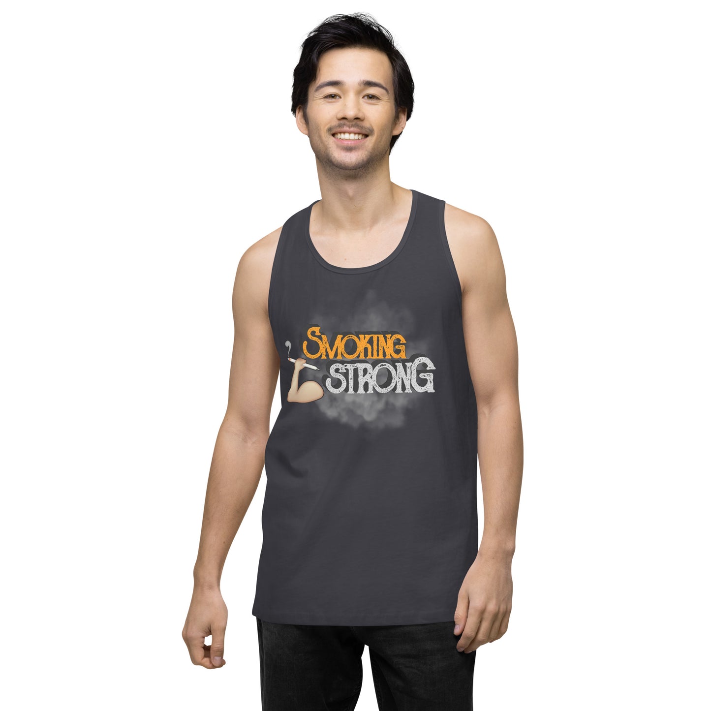 Men’s Cannabis Weed Emoji Premium Tank Top