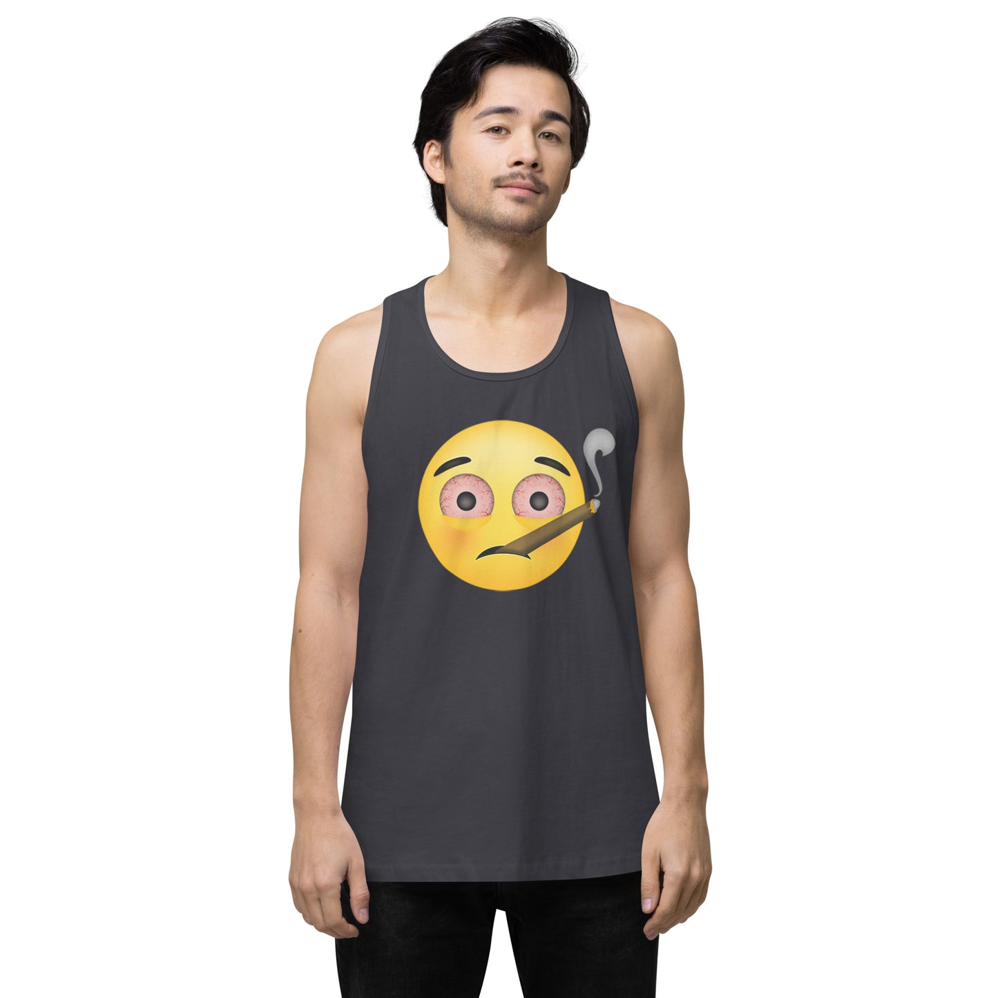 Men’s Cannabis Weed Emoji Premium Tank Top