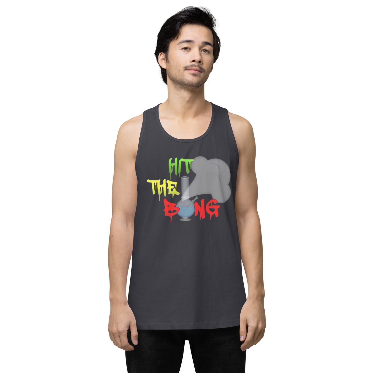 Men’s Cannabis Weed Emoji Premium Tank Top