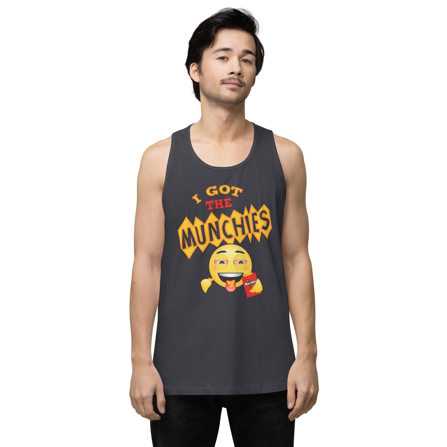 Men’s Cannabis Weed Emoji Premium Tank Top