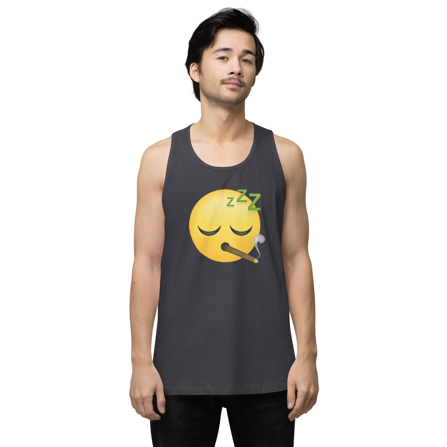 Emoji Sleepy Blunt Weed Cannabis Festival Fun Tank Top For Men