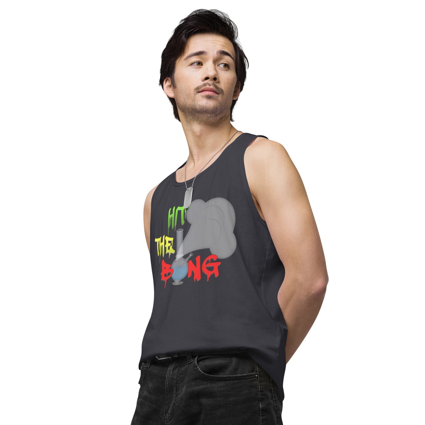 Men’s Cannabis Weed Emoji Premium Tank Top