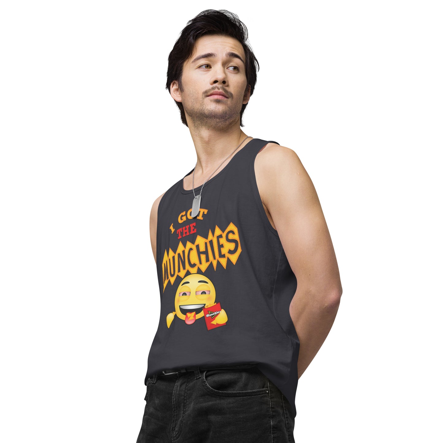 Men’s Cannabis Weed Emoji Premium Tank Top