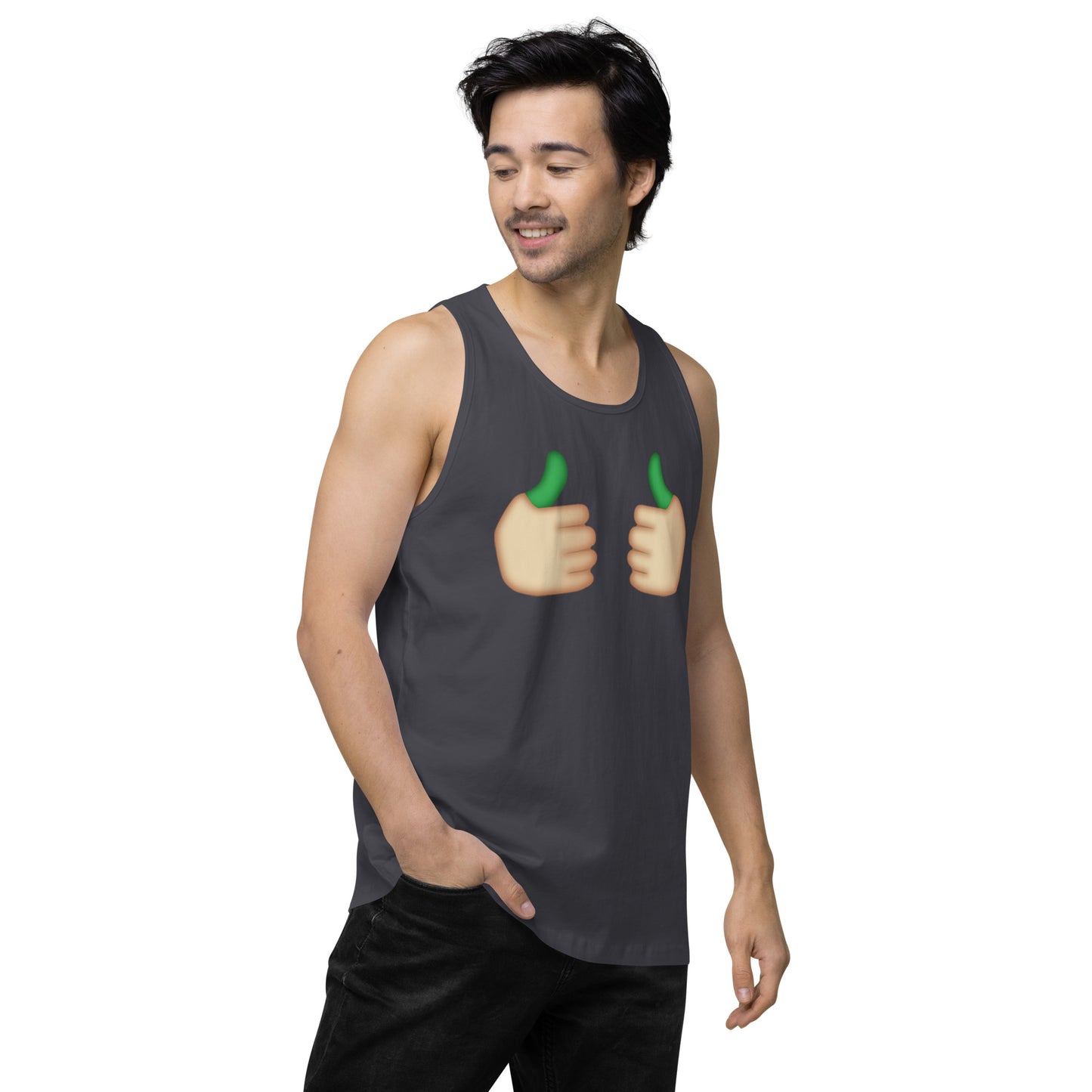 Men’s Cannabis Weed Emoji Premium Tank Top