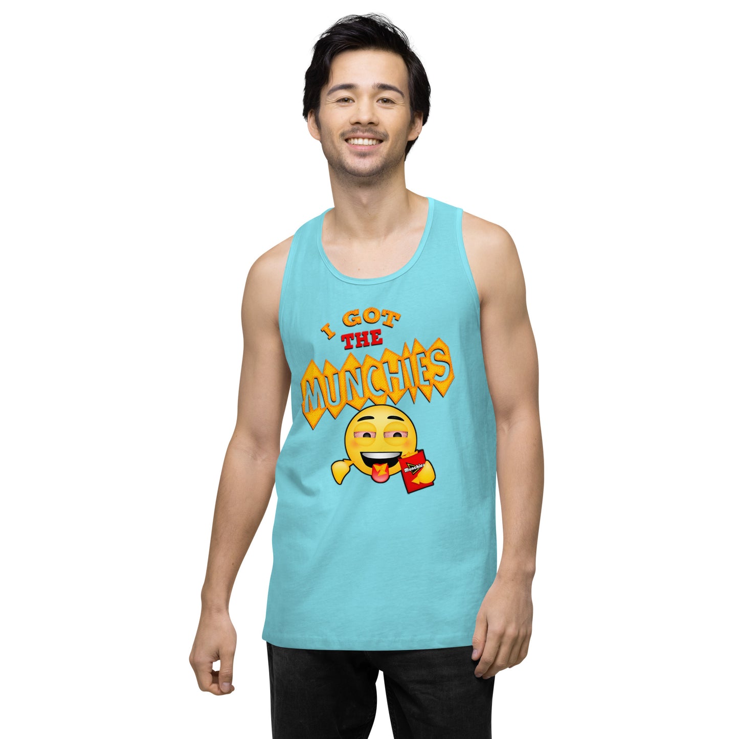 Men’s Cannabis Weed Emoji Premium Tank Top