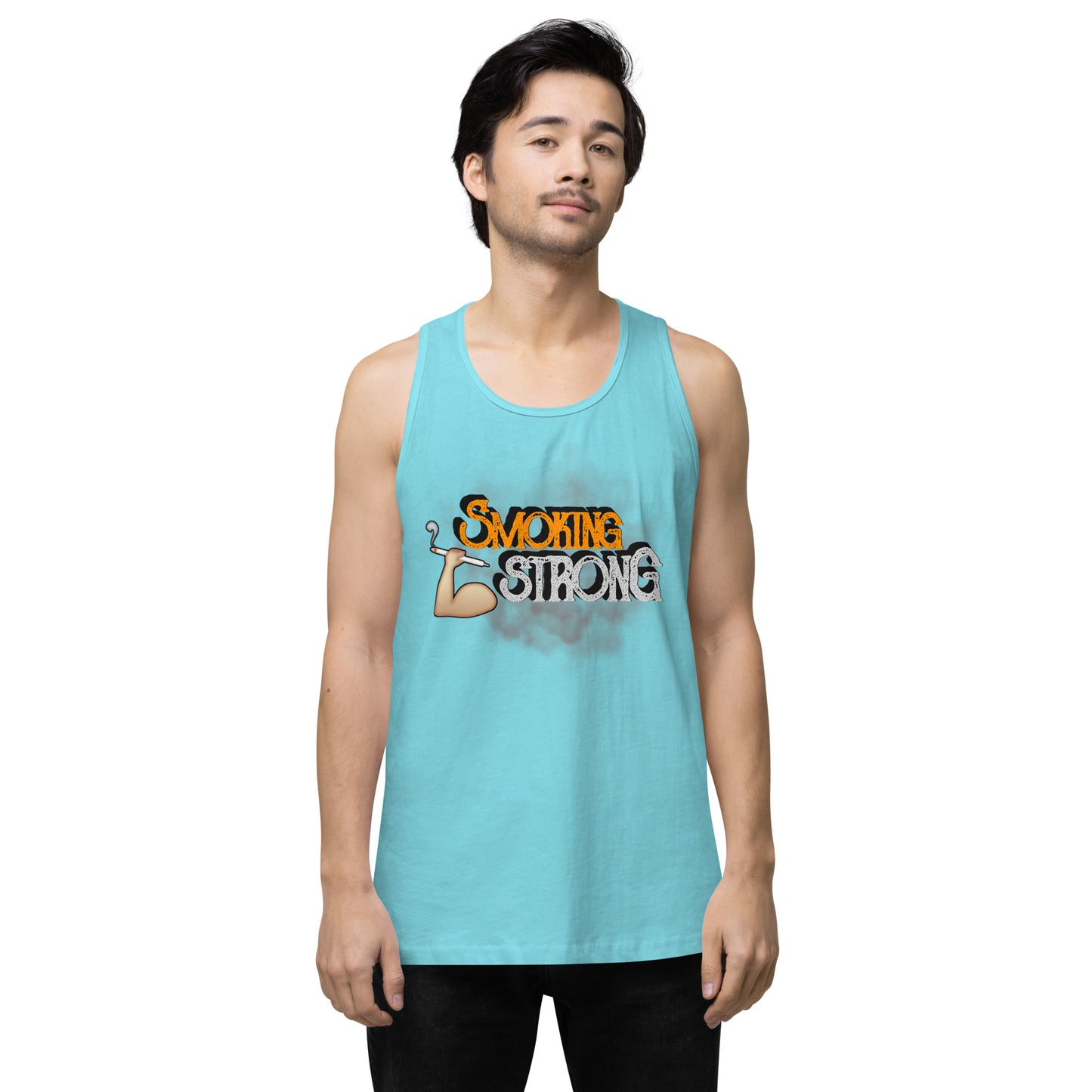 Men’s Cannabis Weed Emoji Premium Tank Top