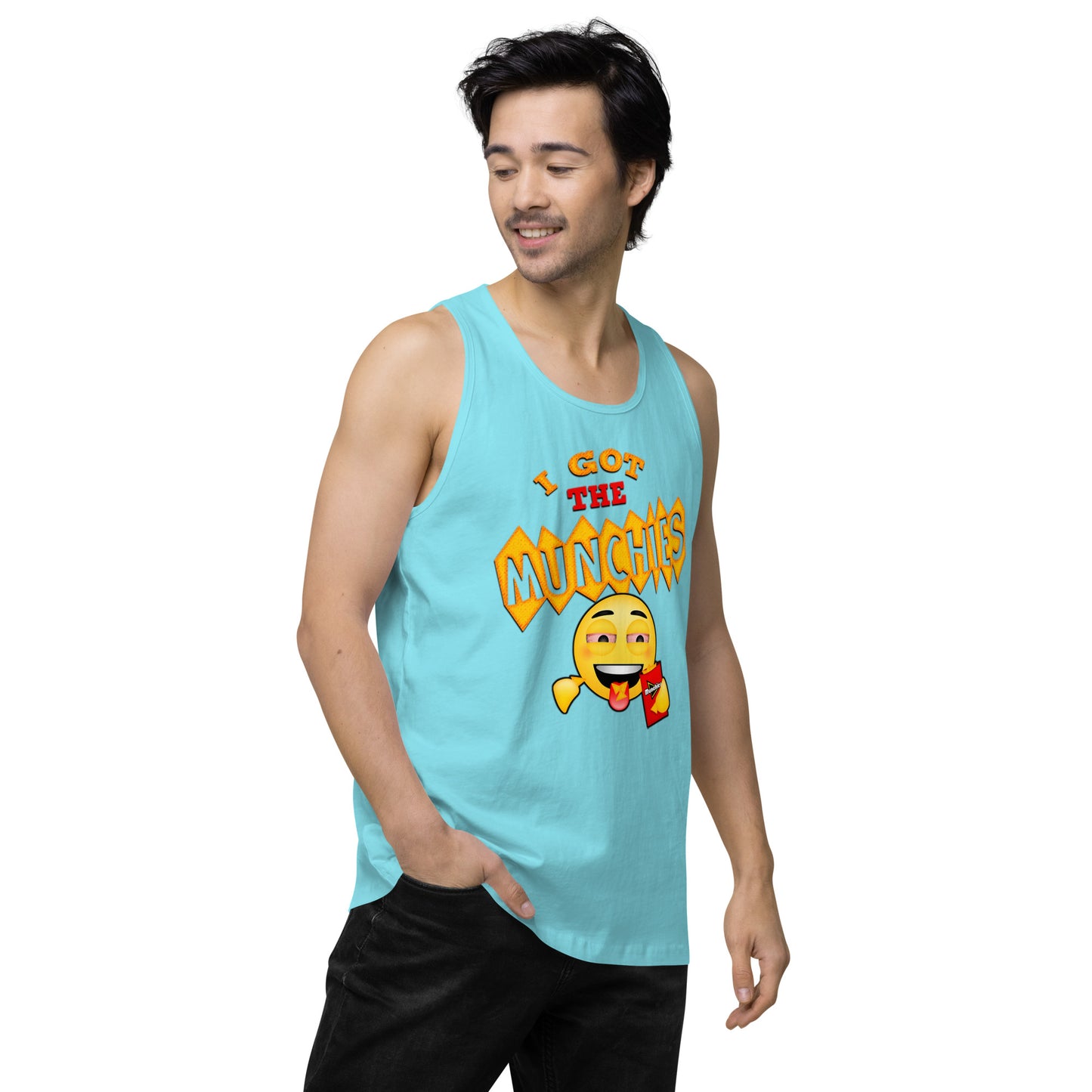 Men’s Cannabis Weed Emoji Premium Tank Top