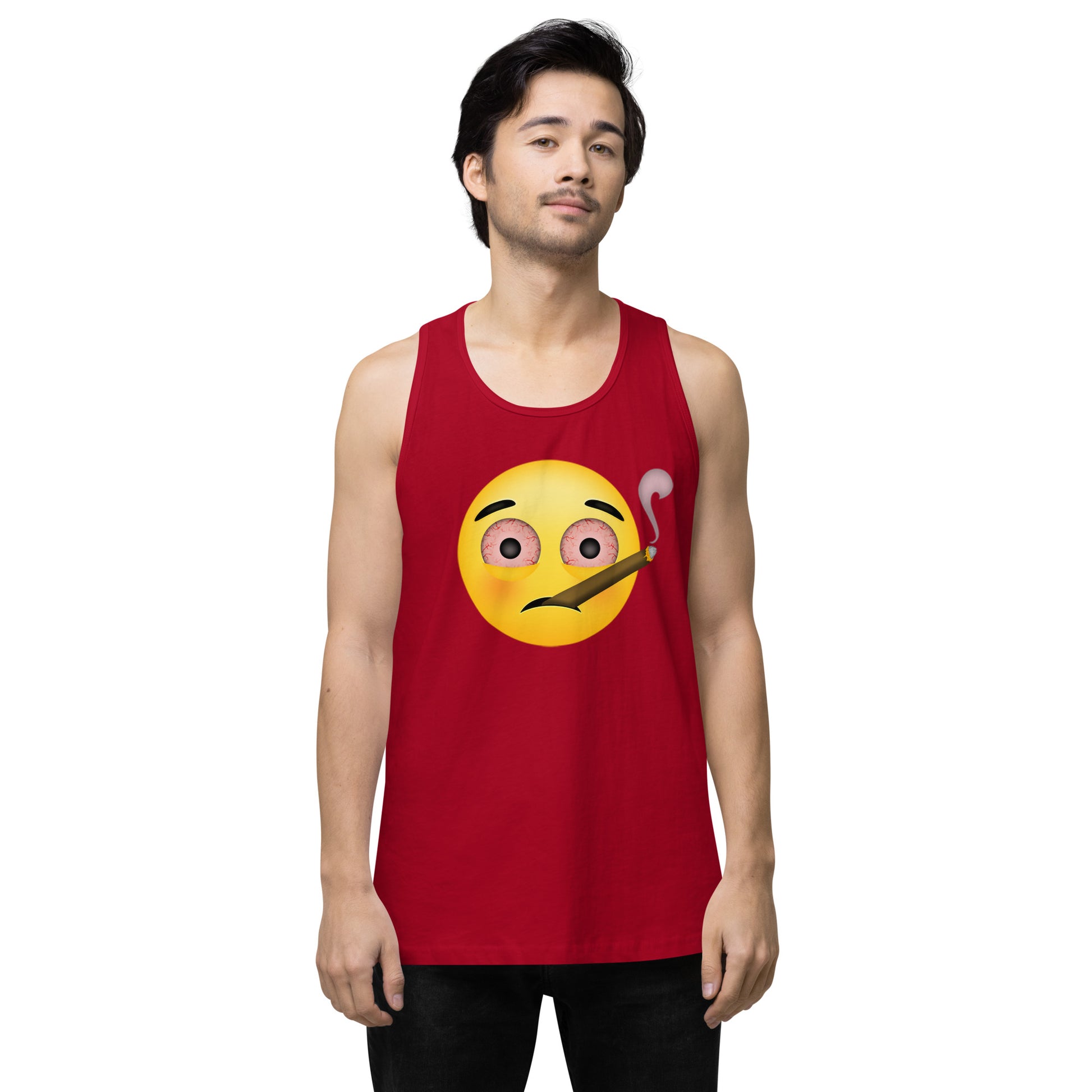 Emoji Weed Cannabis Edibles Sativa Festival Fun Blunt Tank Top Munchies For Men