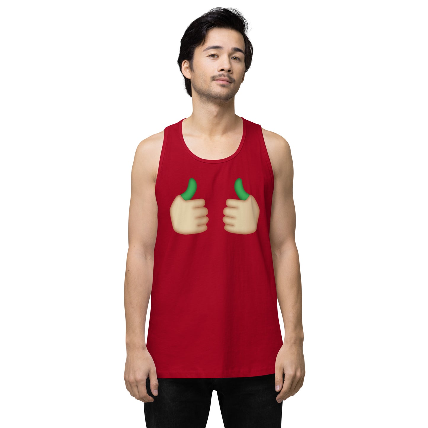 Men’s Cannabis Weed Emoji Premium Tank Top