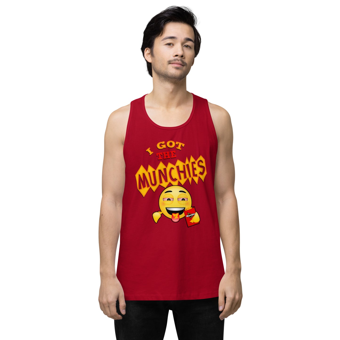 Men’s Cannabis Weed Emoji Premium Tank Top