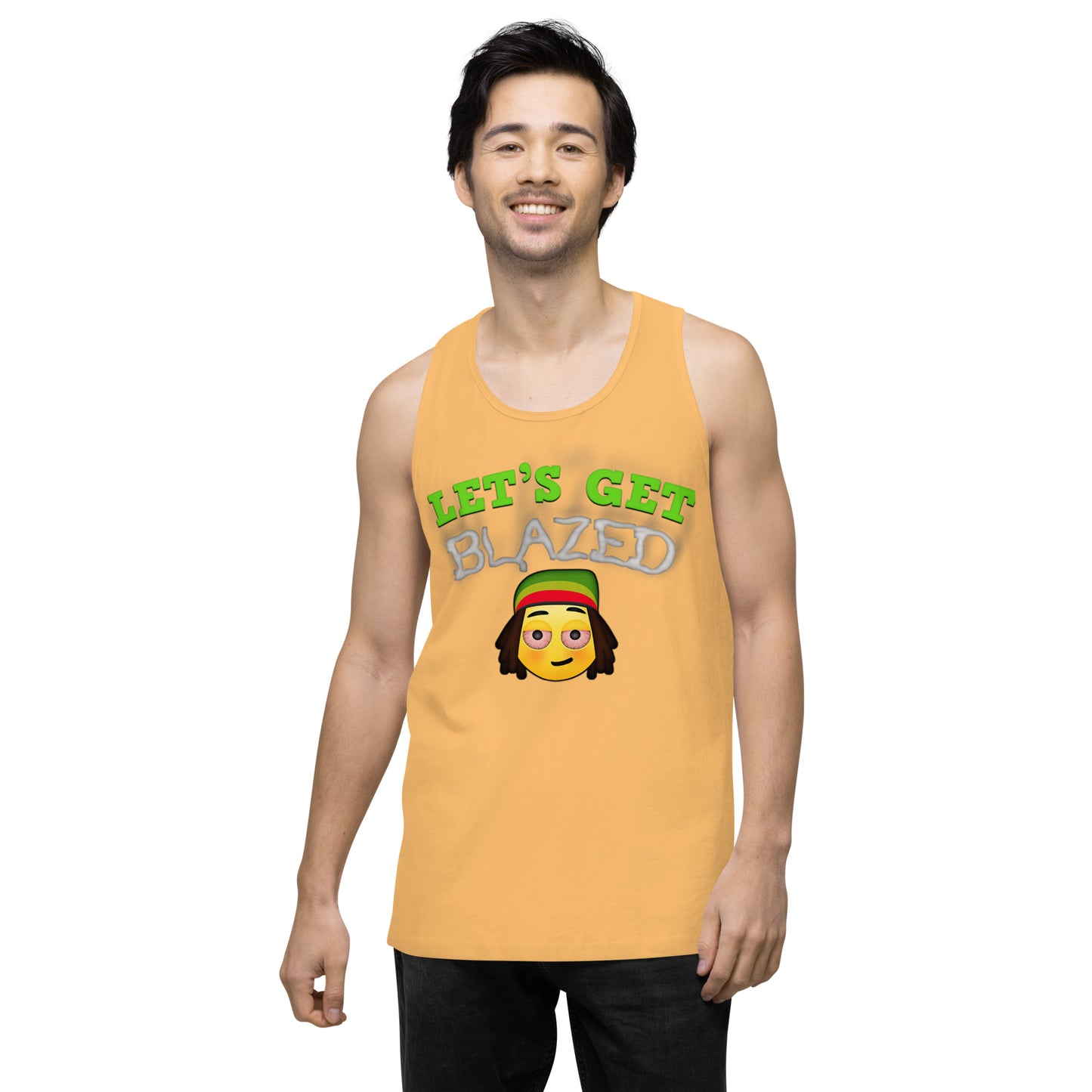 Men’s Cannabis Weed Emoji Premium Tank Top